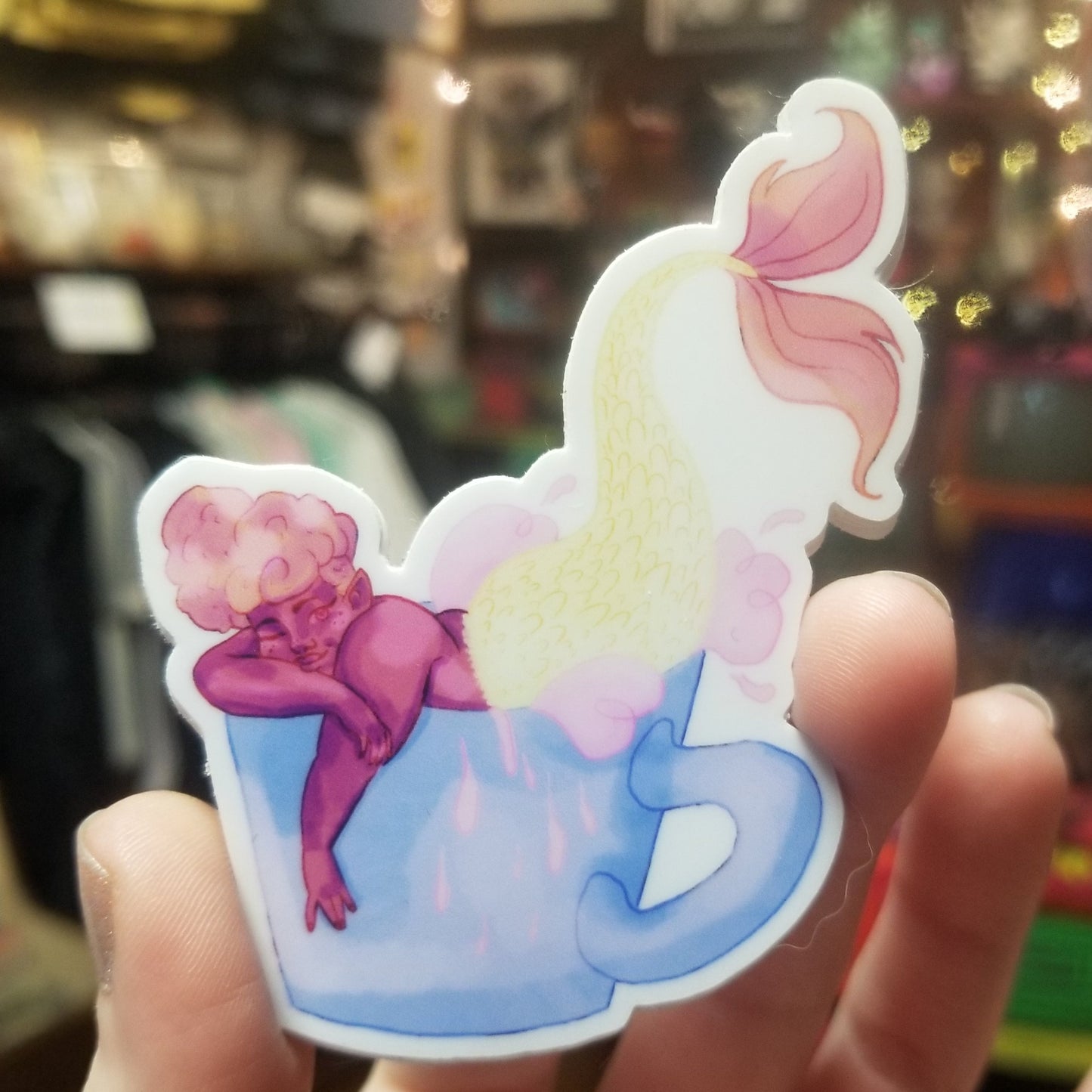 Mermaid Mug STICKER by Obeillustration
