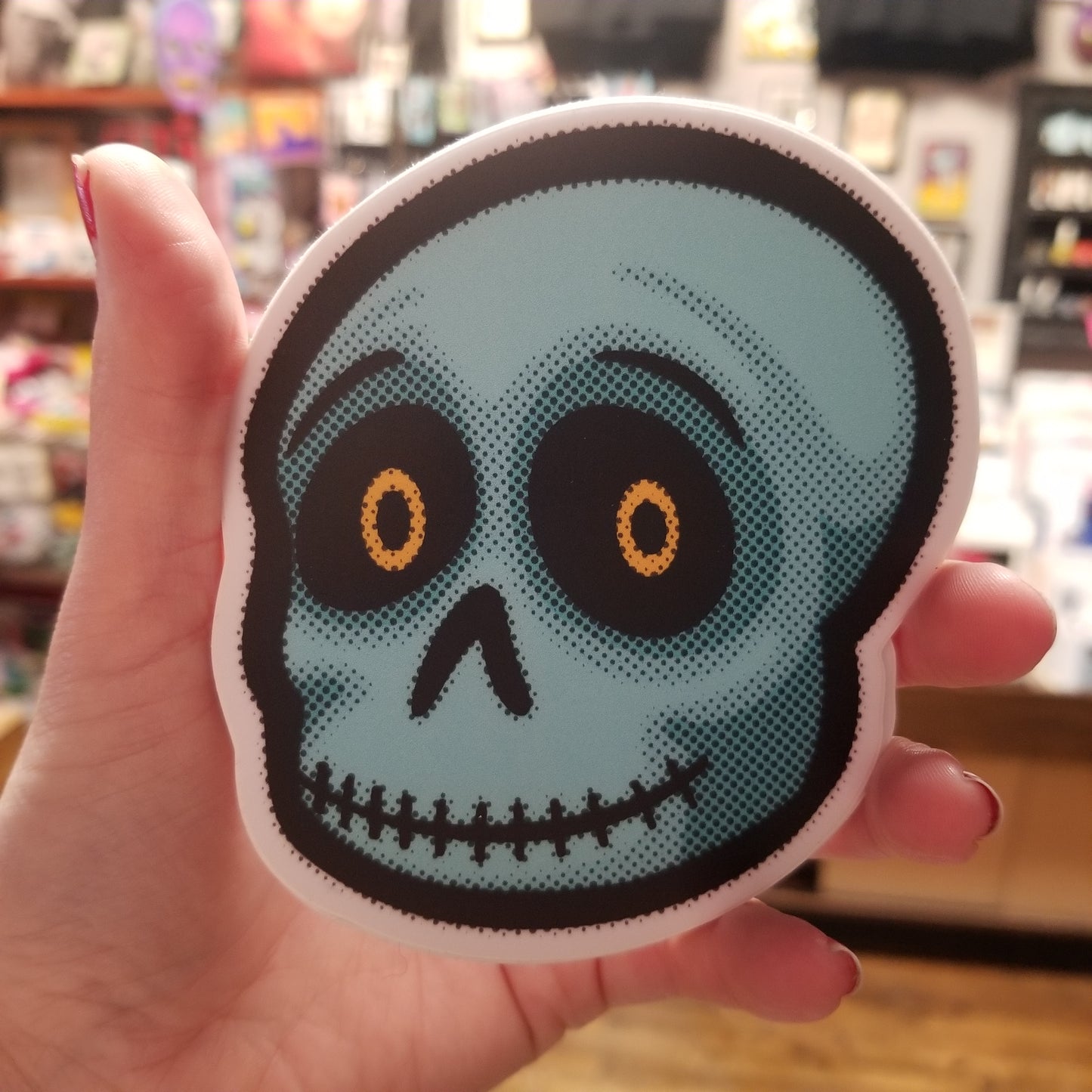 Teal Tim Reaper Face STICKER