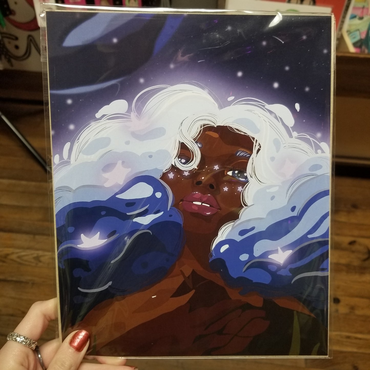 Blue Hair PRINT by JazMakes Studio