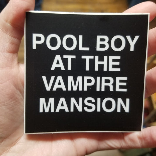 Pool Boy at the Vampire Mansion mcr STICKER by snug baby