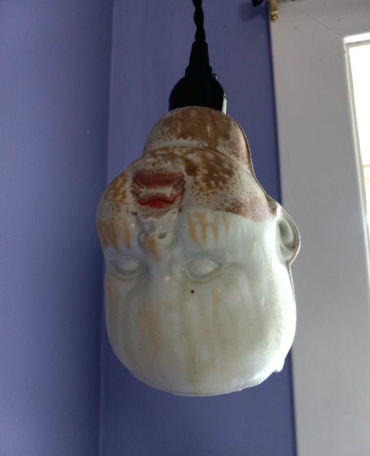 Hanging Ceramic Beeb Head LAMP by The Ceramery