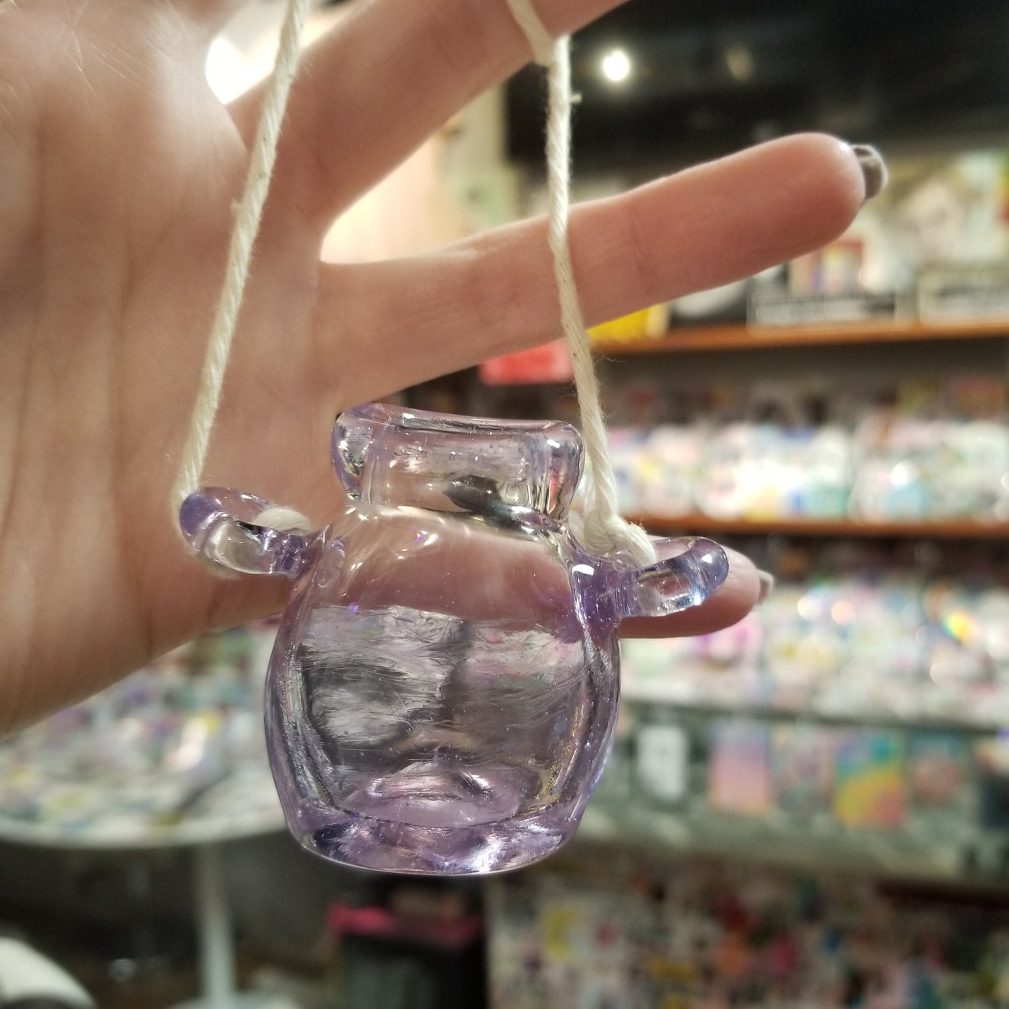 Hand Blown Glass Small Hanging PLANTER by W.C. Glass