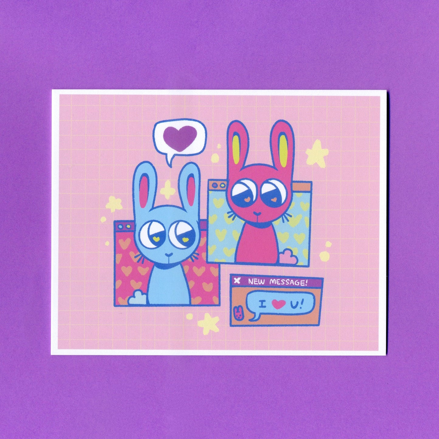 New Message! Luv Bunnies GREETiNG CARD