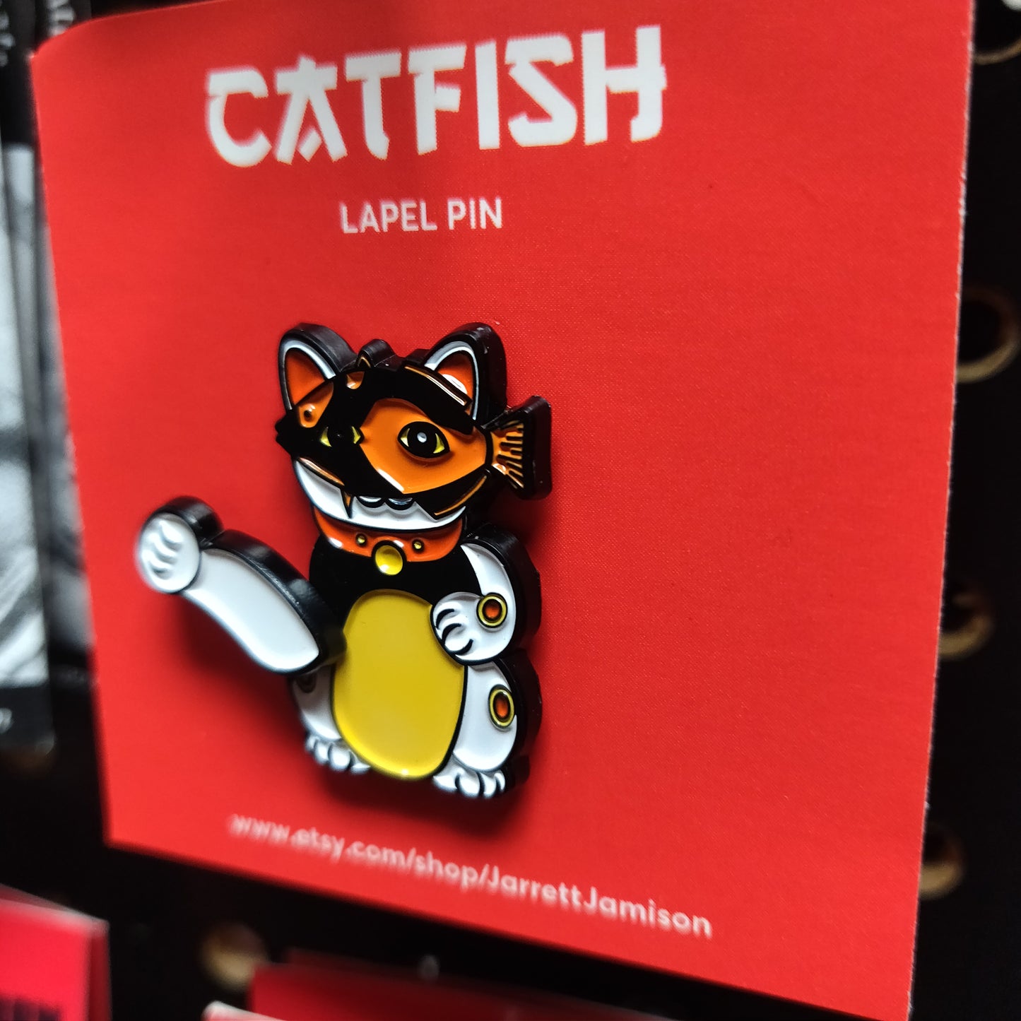 Waving Cat Fish ENAMEL PIN