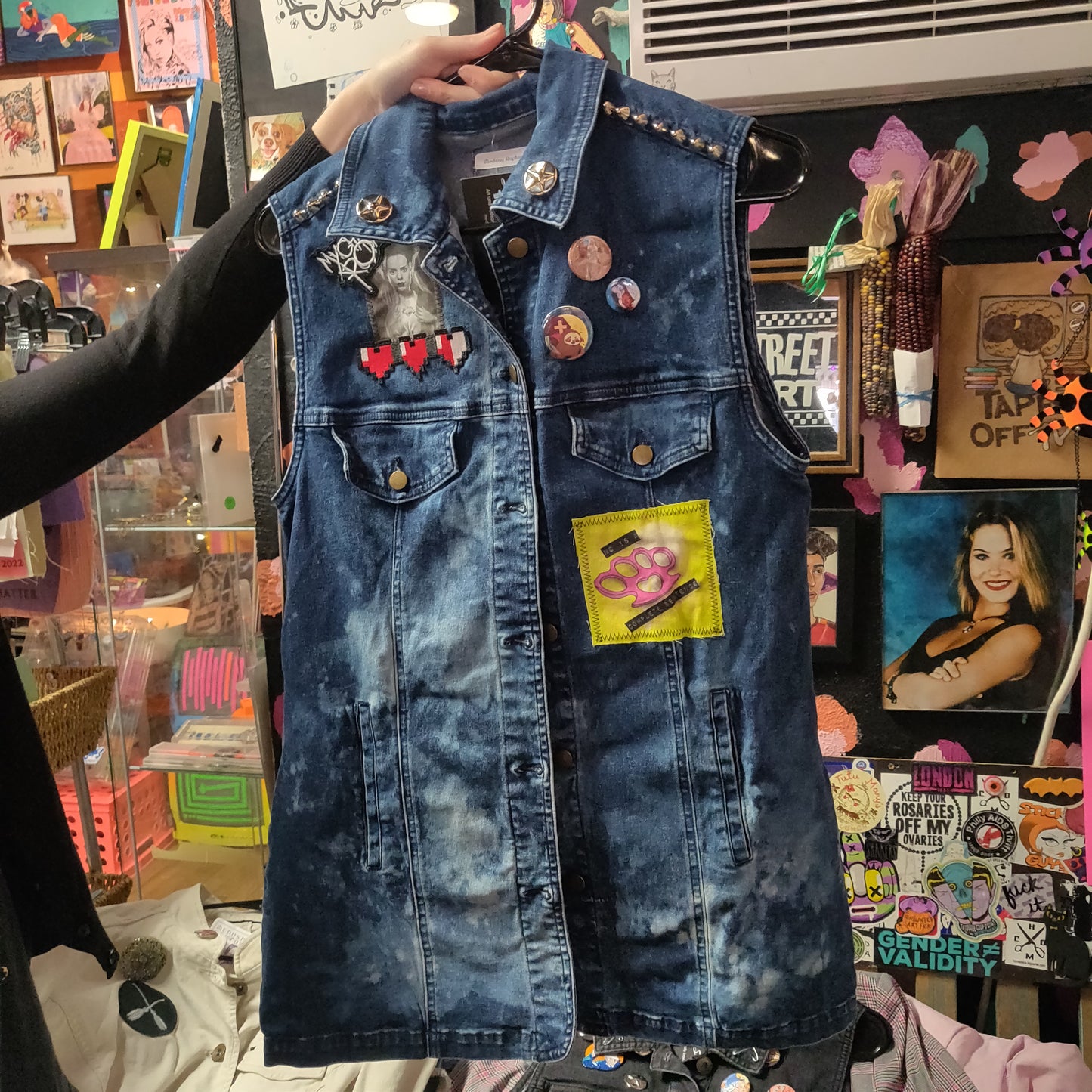 No One Wants Your Man Customized Upcycled Denim Vest