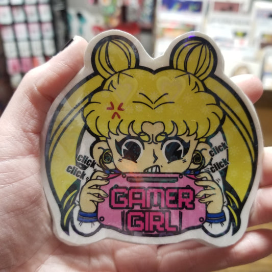 Gamer Girl Holographic STICKER by Riot NJ