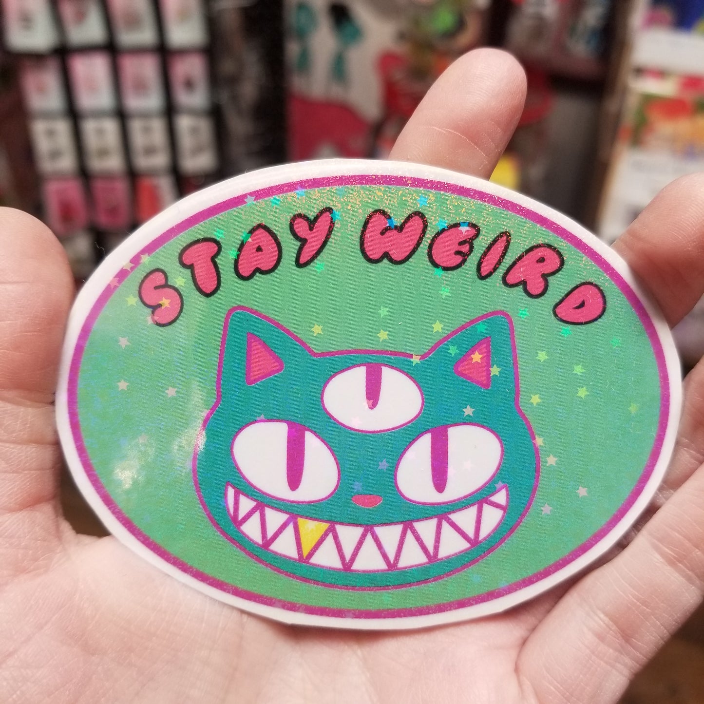 Stay Weird Cat STICKER by Riot NJ