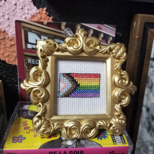 Pride Flag Framed Cross-Stitch
