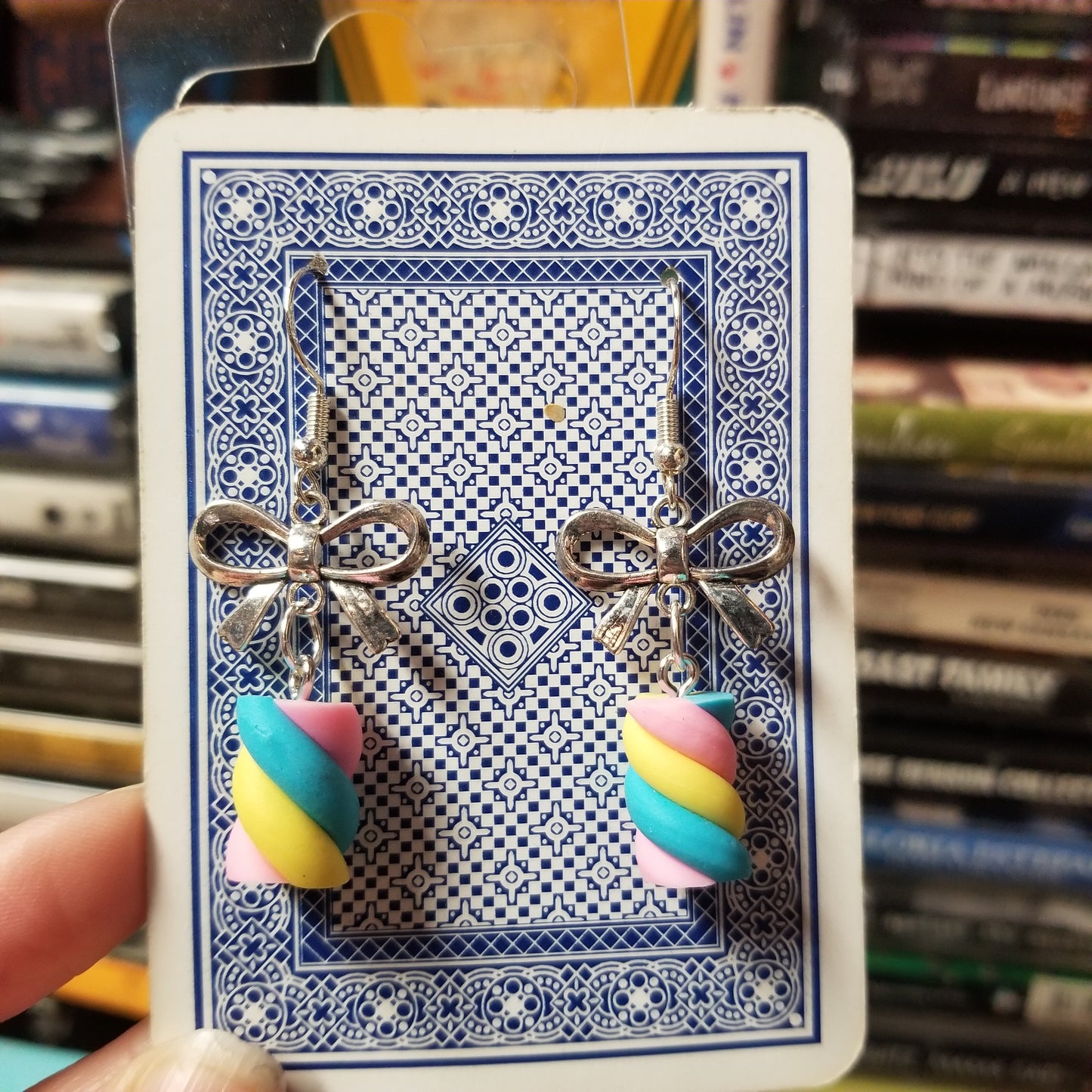 Swirly Candy and Bows EARRINGS by Skullduggery Studio