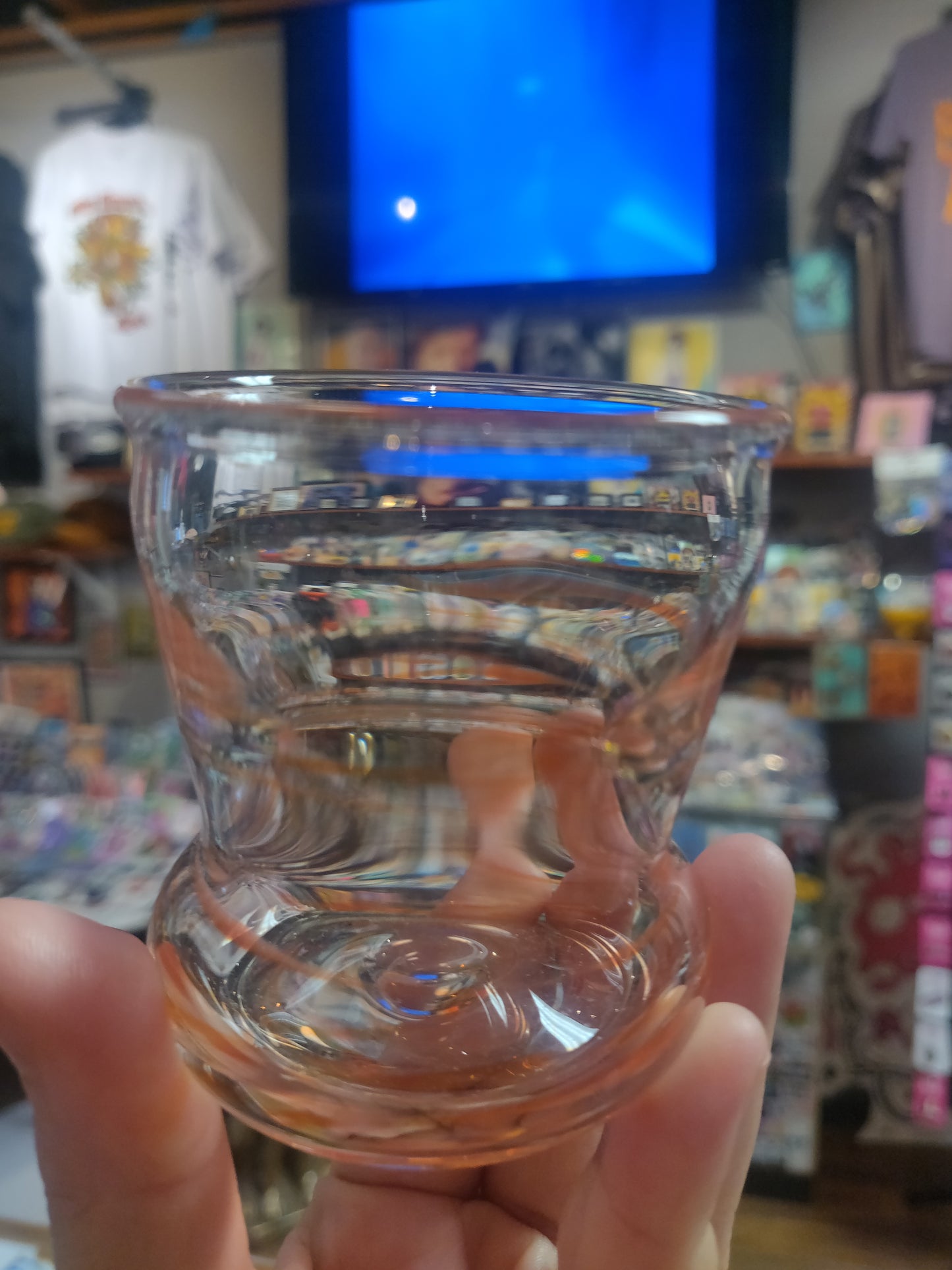 Clear with Orange Blown Glass VASE / CUP by W.C. Glass