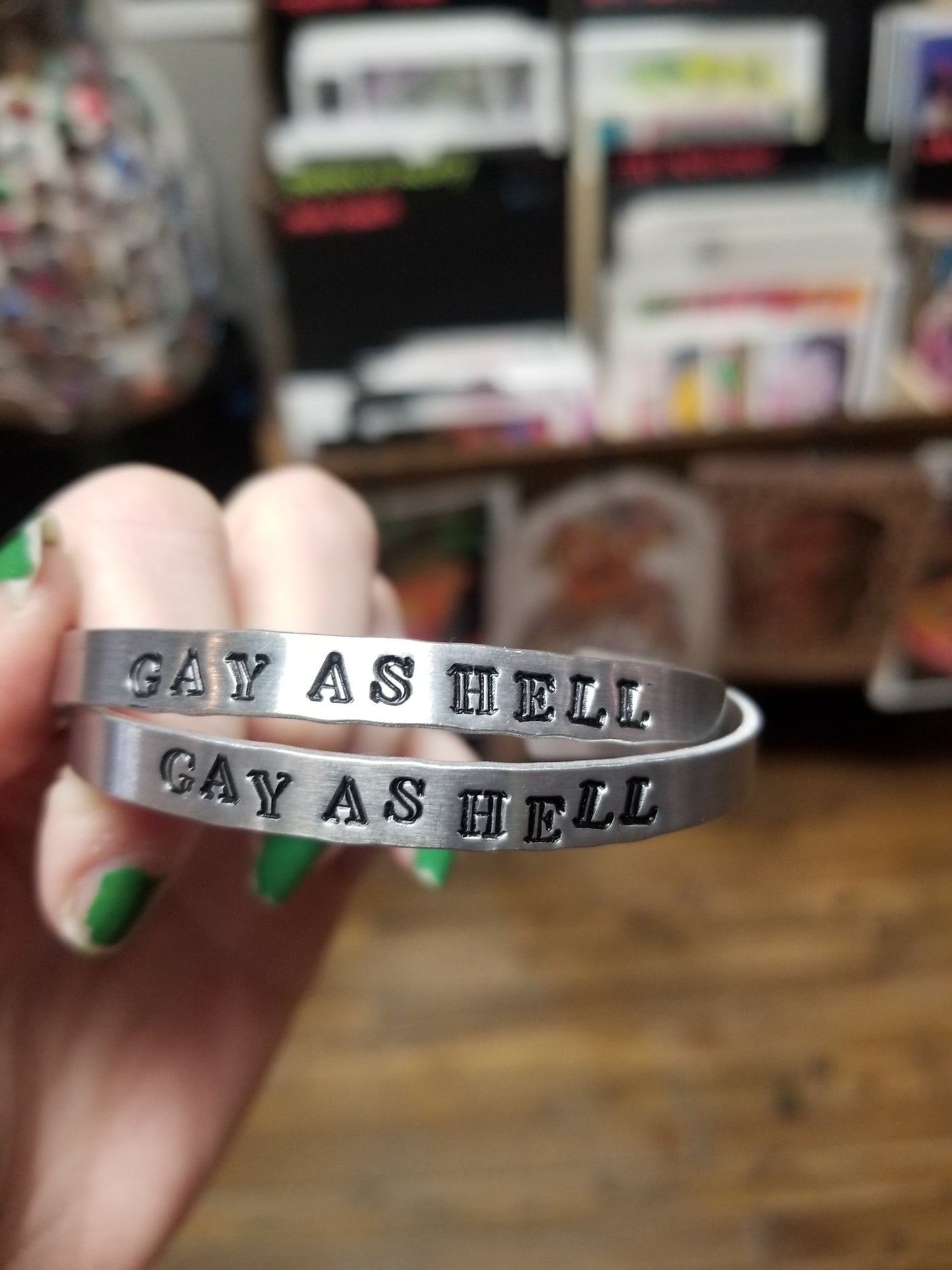 Gay as Hell Metal Stamped CUFF BRACELET