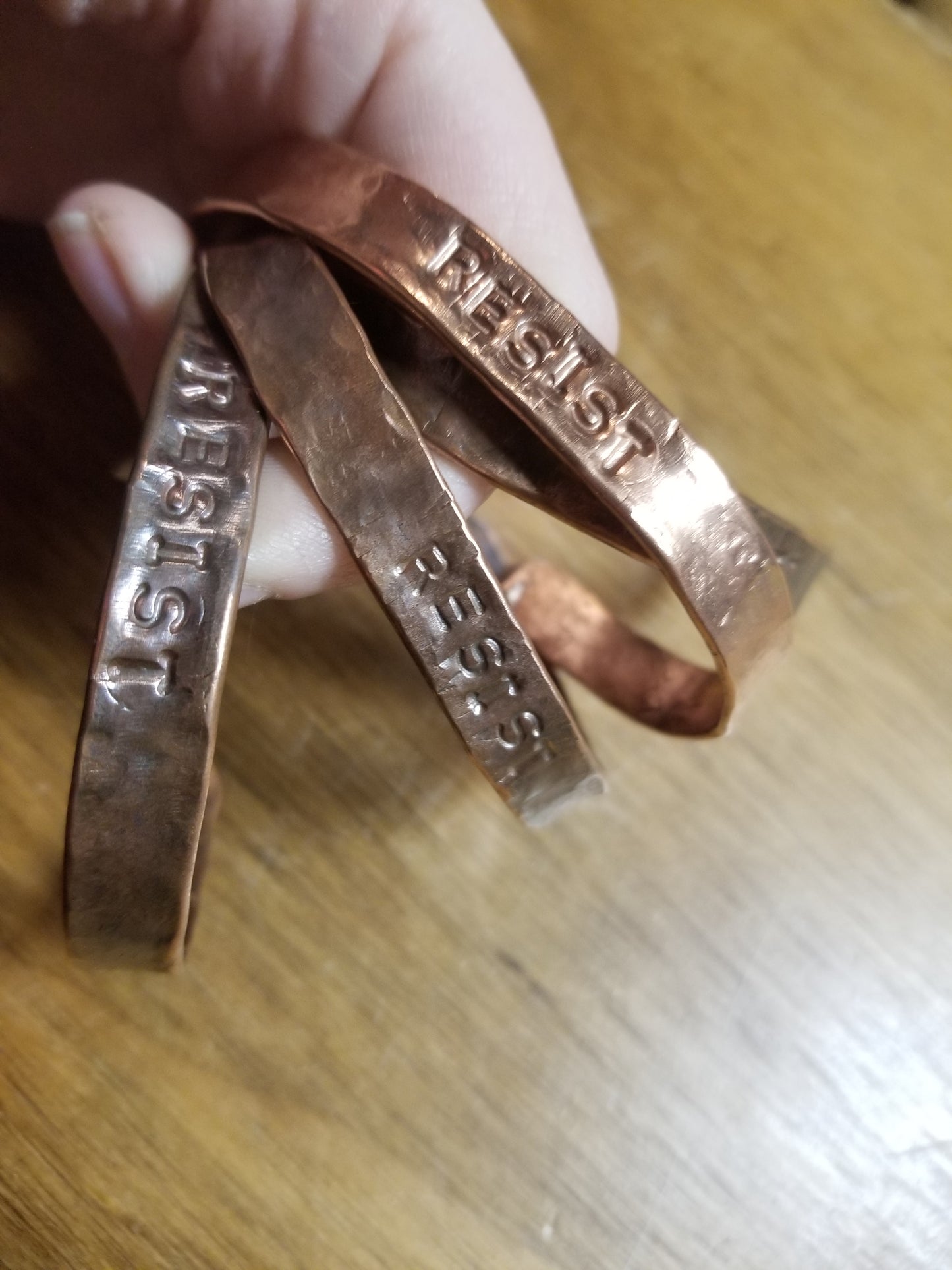 RESiST Copper Stamped CUFF BRACELET