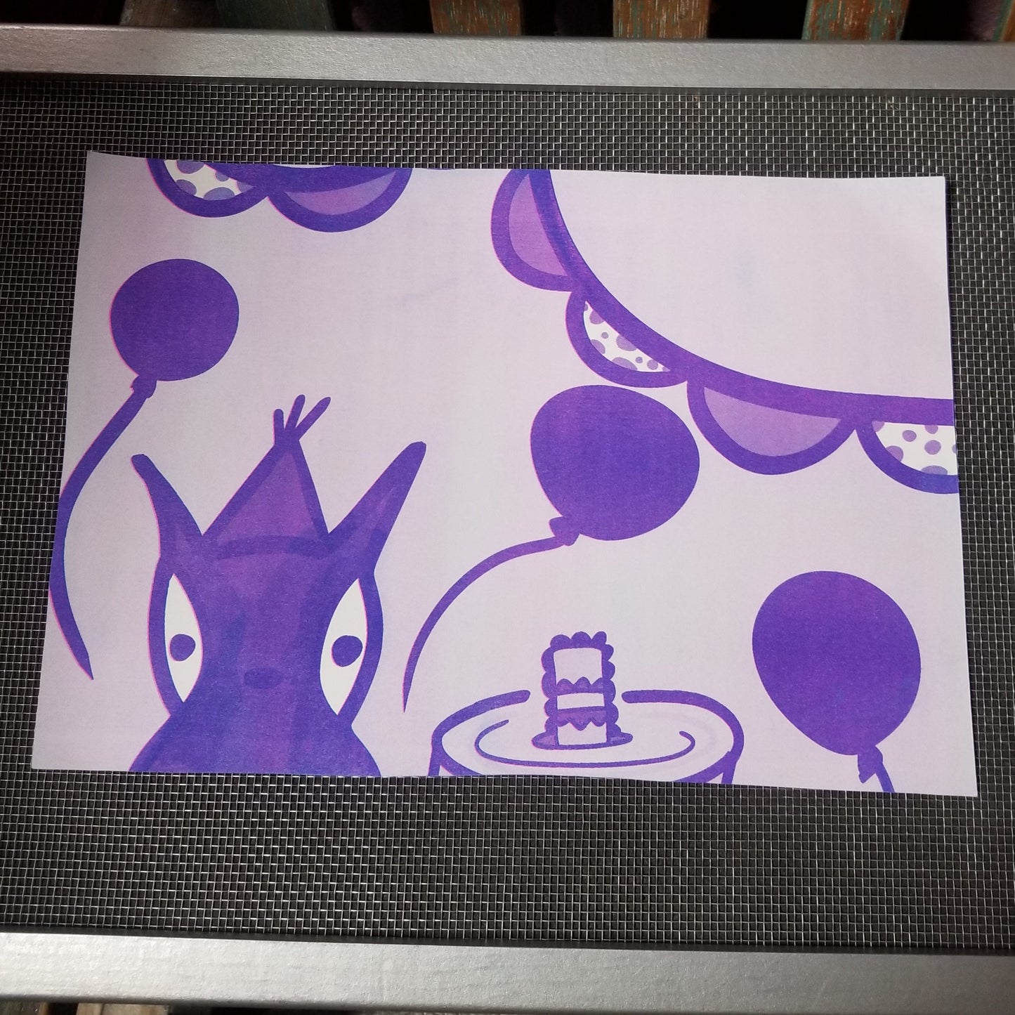 Purple Party Cat RiSO PRiNT