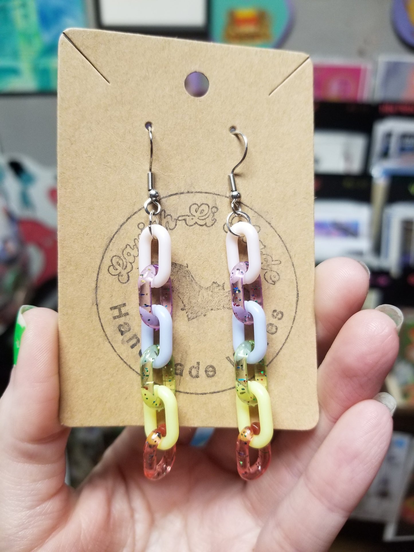 Colorful Chain Link EARRiNGS by Lavish-Li Made