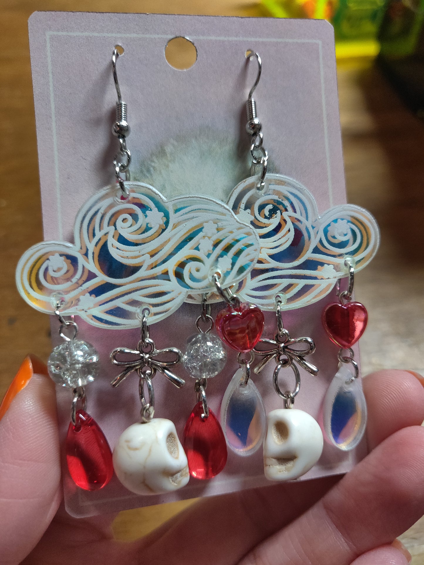 Clouds and Skulls EARRINGS by Skullduggery Studio
