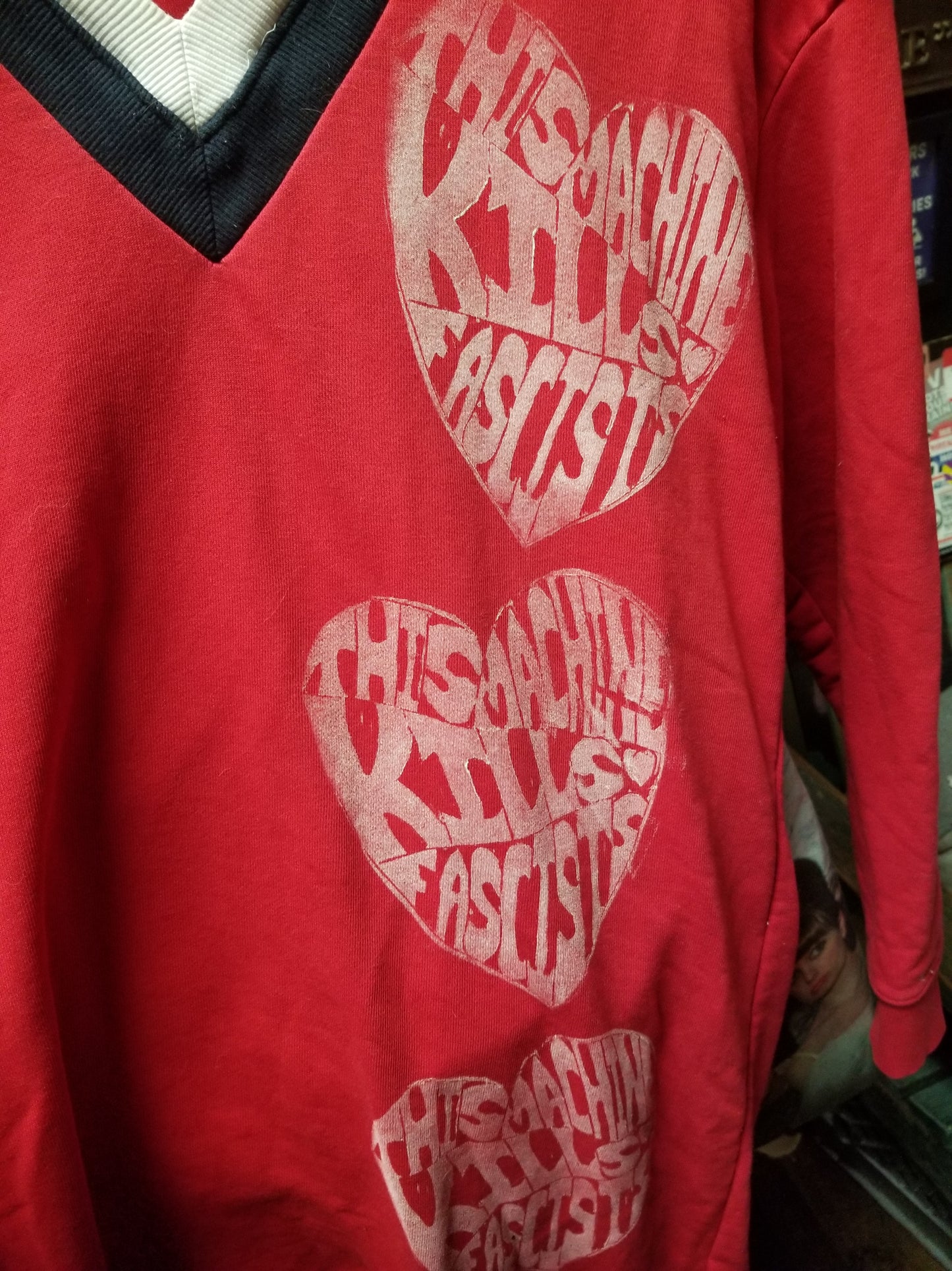 This Machine Upcycled Tommy J Hooded LONG SLEEVE SHIRT