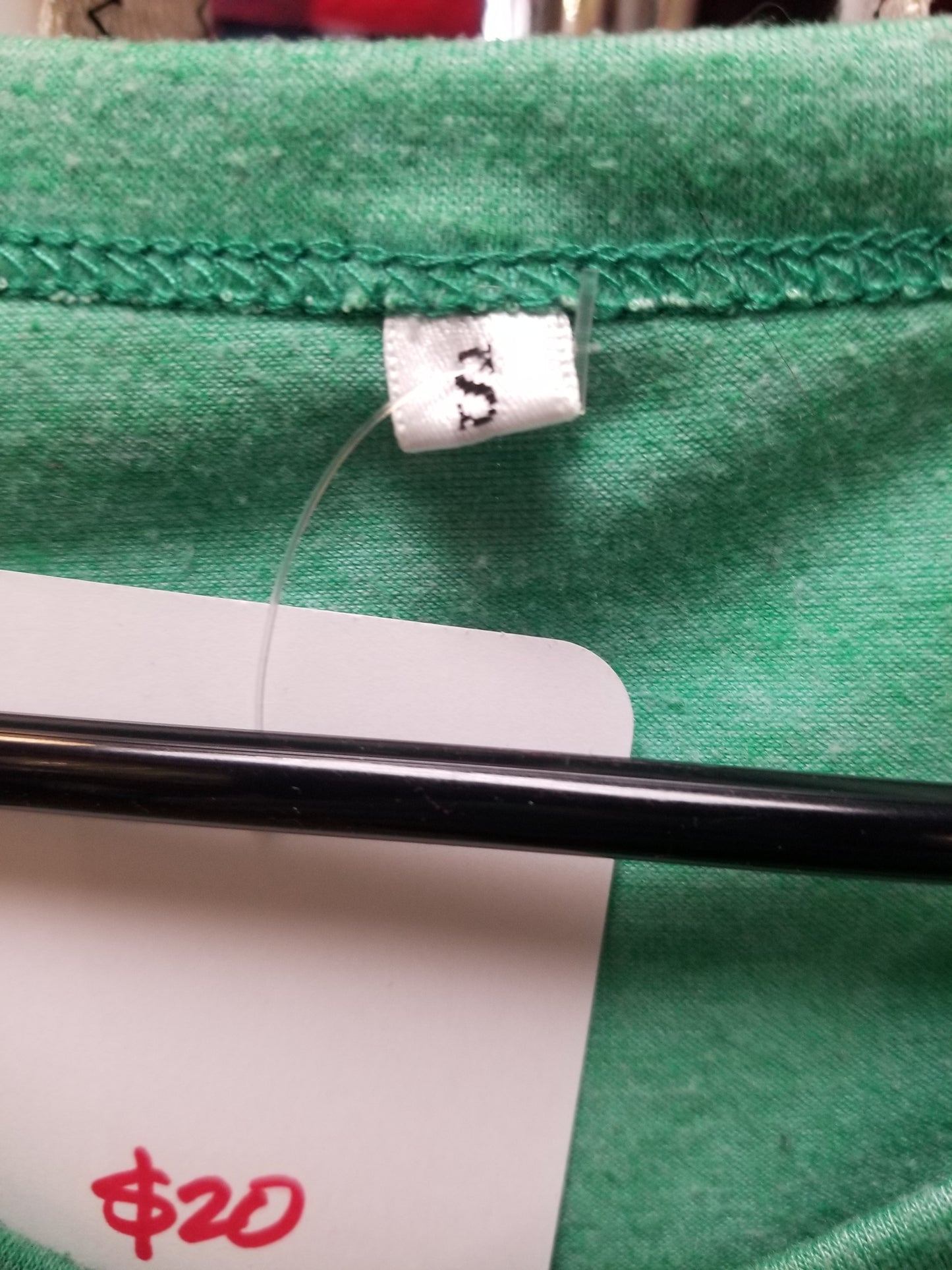 This Machine Upcycled Green with White Sleeve Bands SHIRT