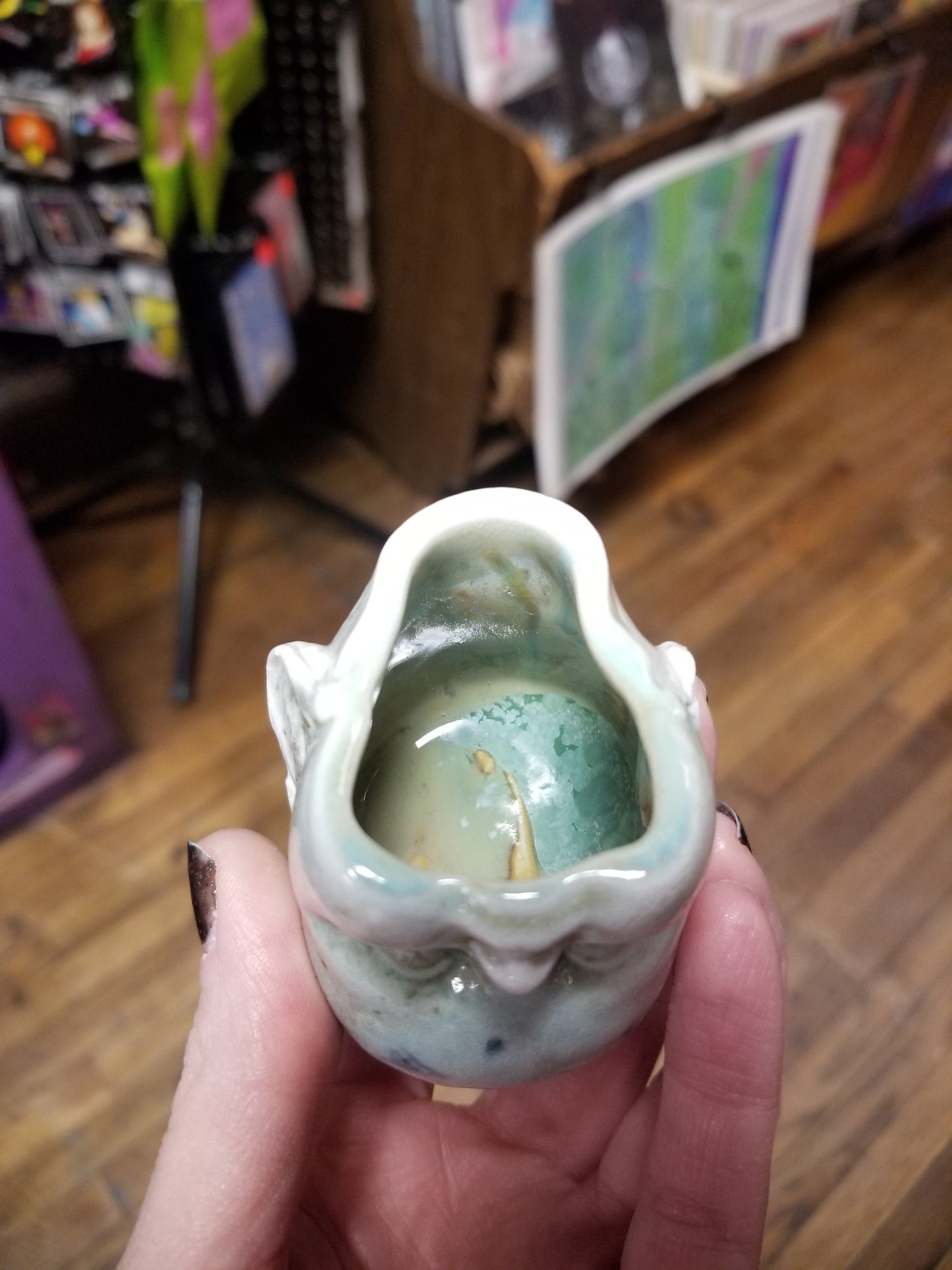 Seafoam Ceramic Beeb Head CUP / Small Vessel