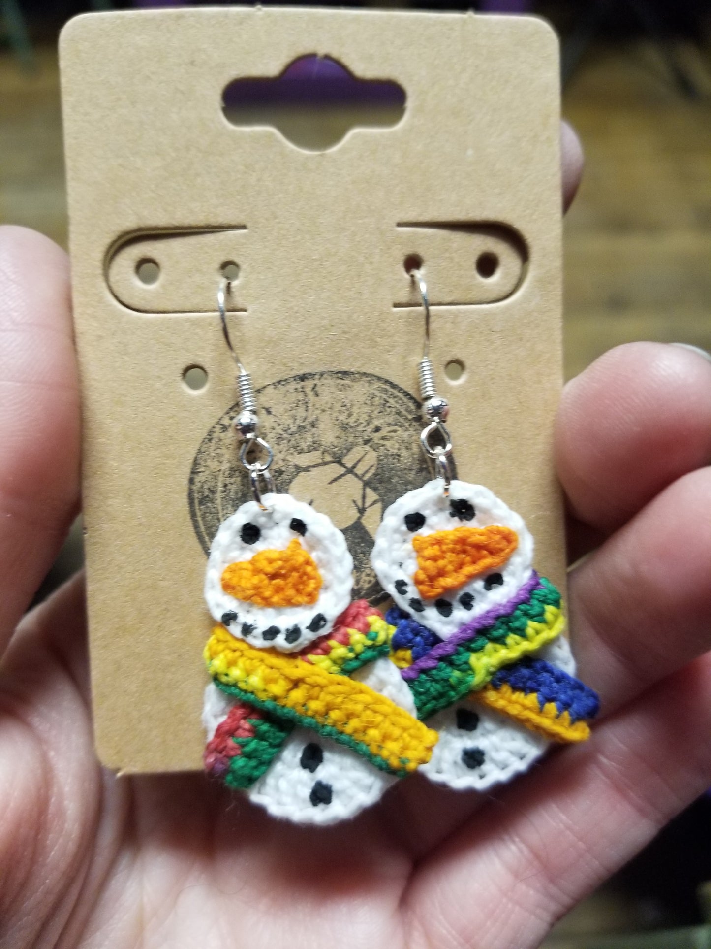 Crochet Snowman EARRiNGS