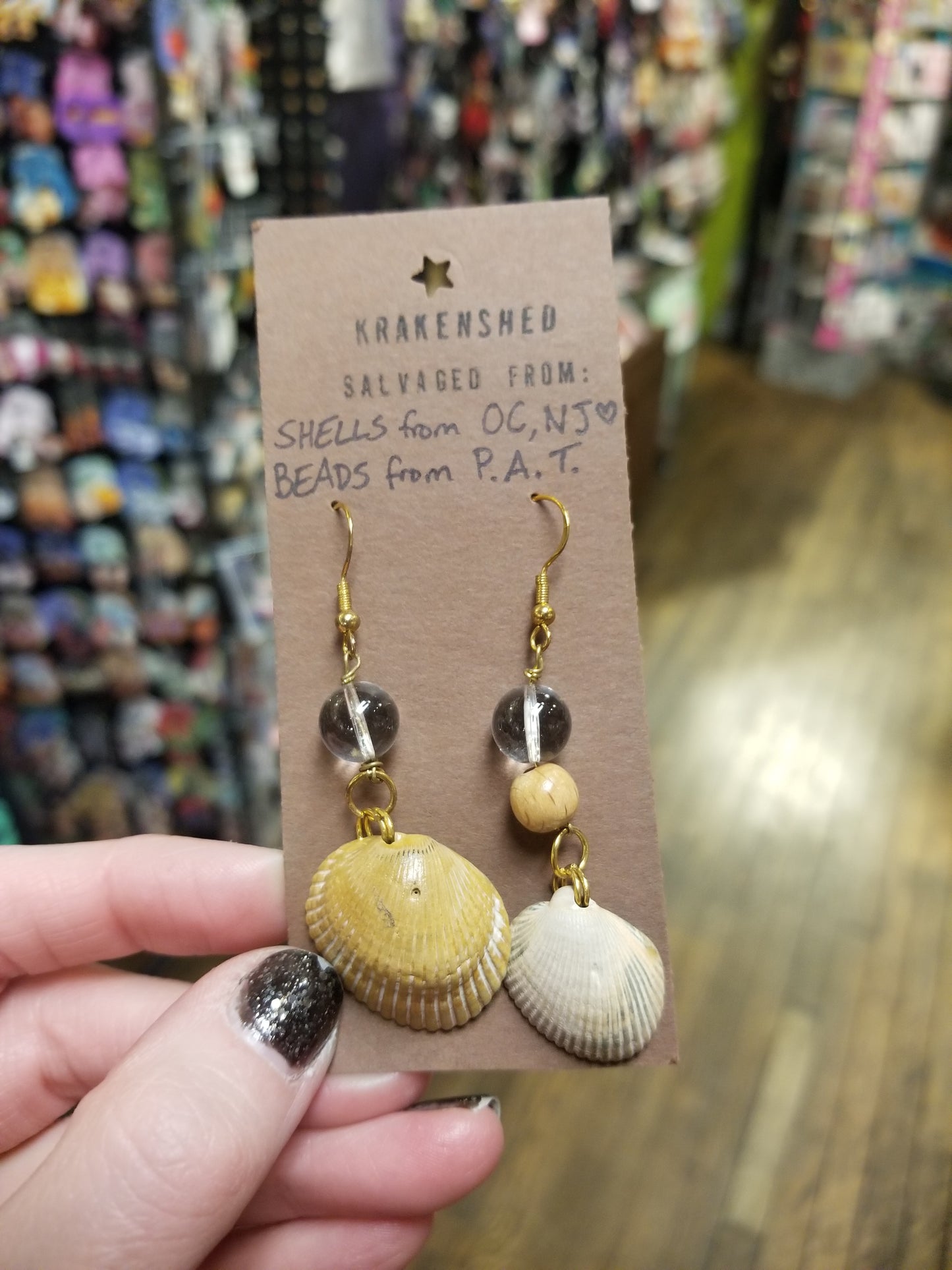 Sandy Shell Dangly EARRINGS