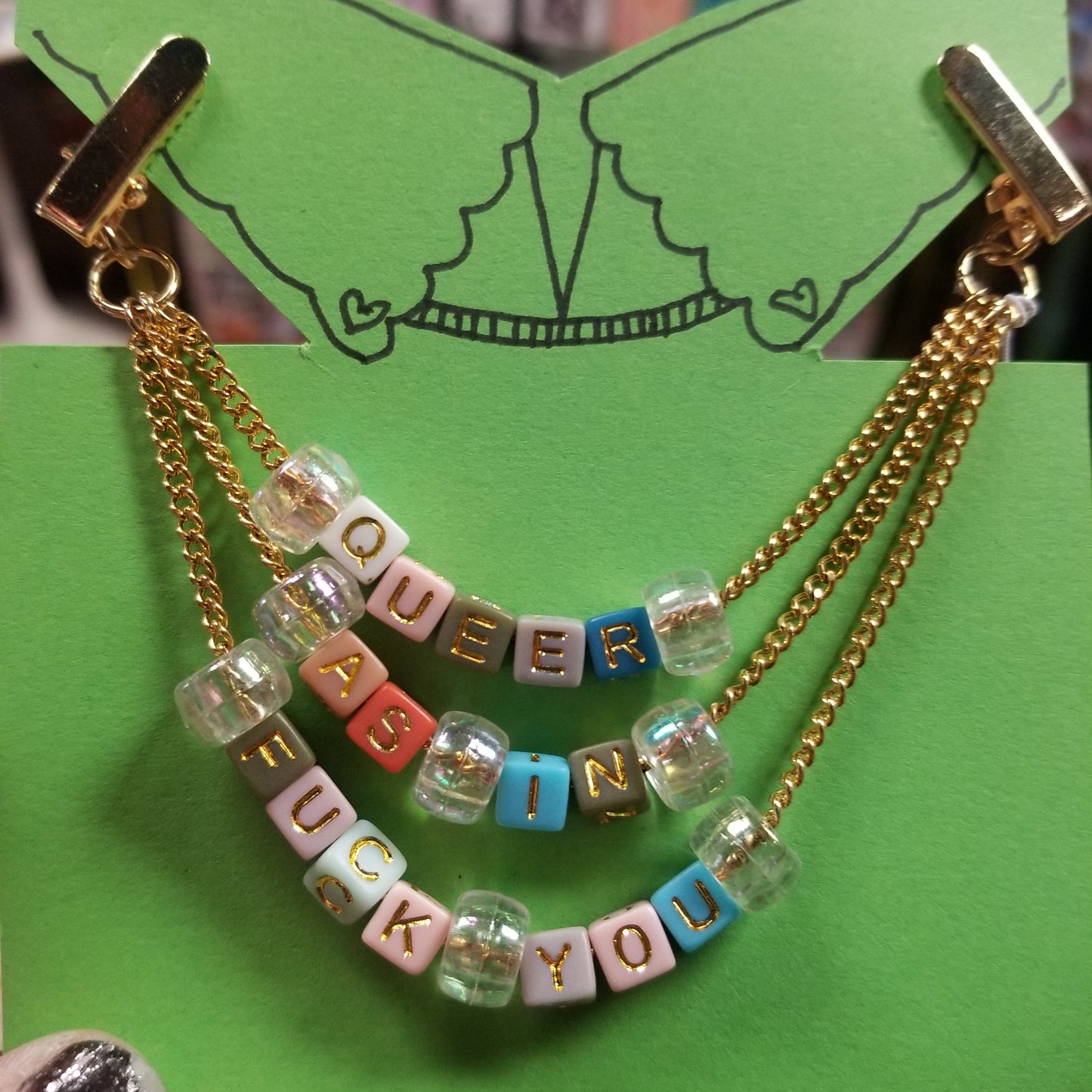 Queer as in fuck you COLLAR CLiP CHAiN
