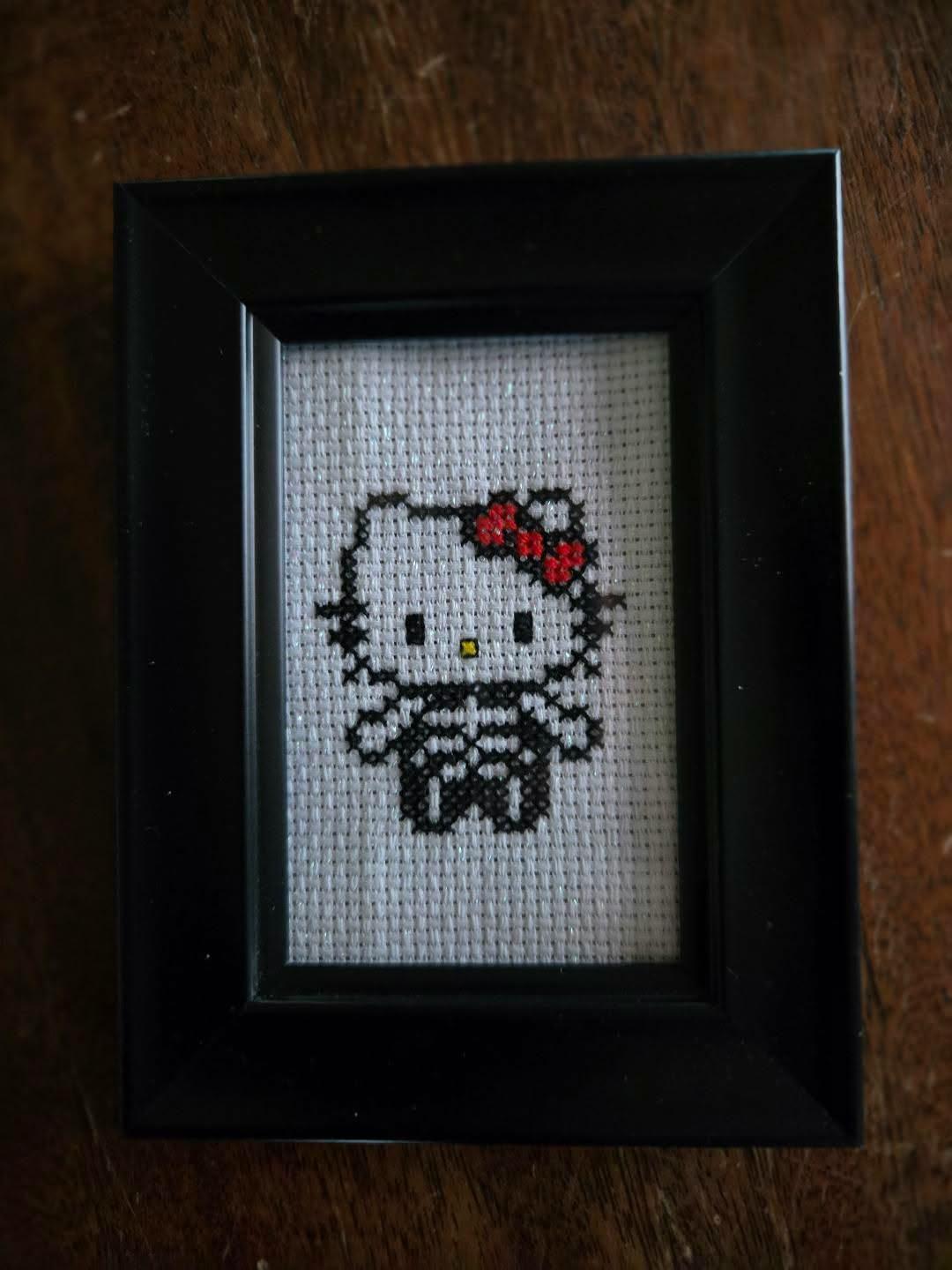 Hello Skeleton Framed Cross-Stitch