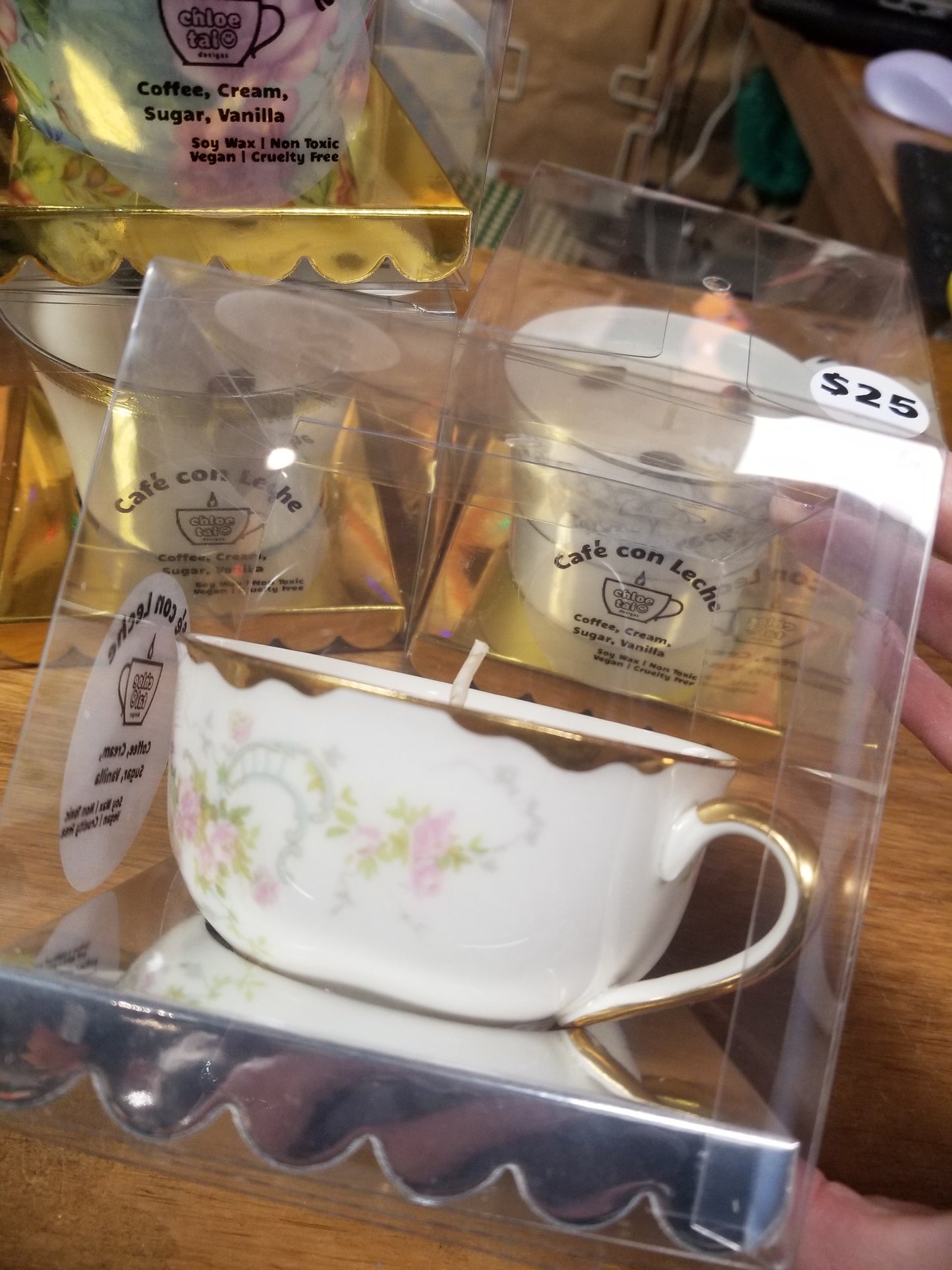 Cafe Con Leche Scented CANDLE in Upcycled Mug