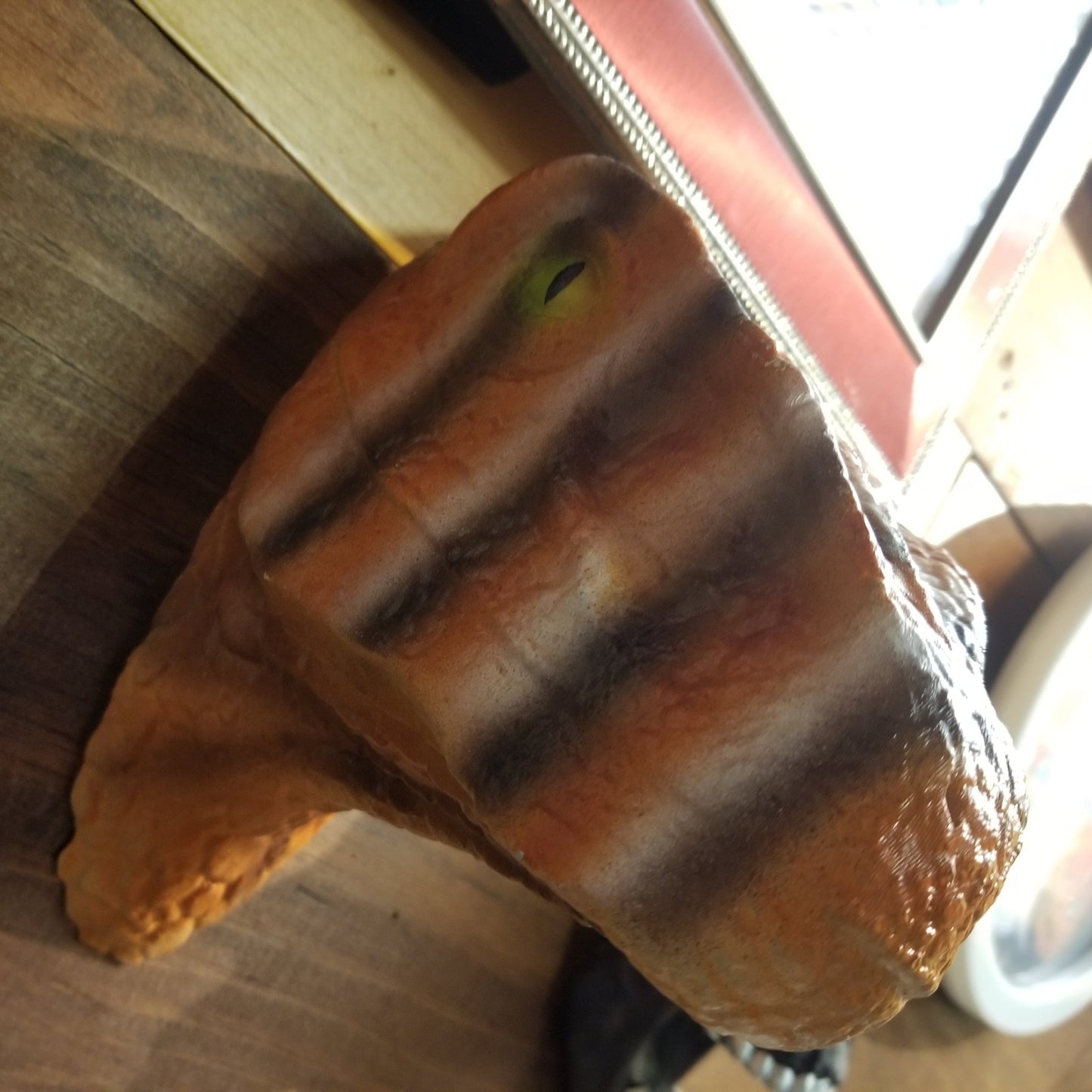 Hand Painted Brown Stripey Velociraptor WALL HANGING