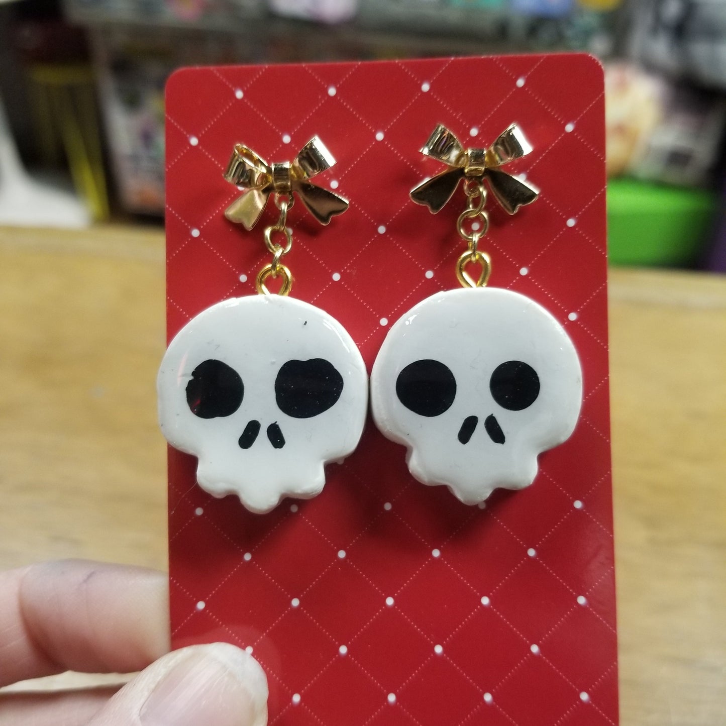 Skulls and Bows EARRINGS by Skullduggery Studio