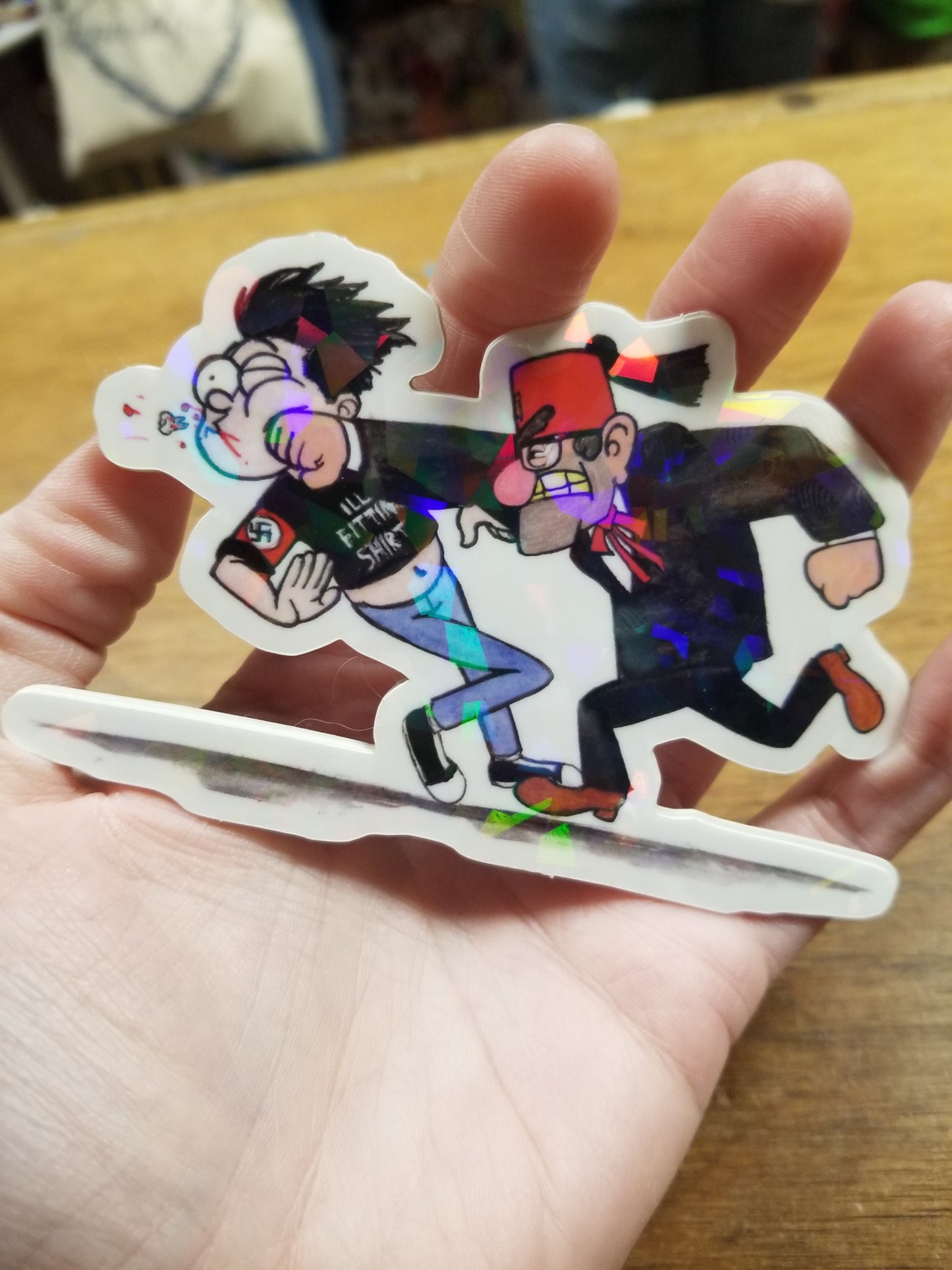 Punch Them STICKER by Christopher Walter Art