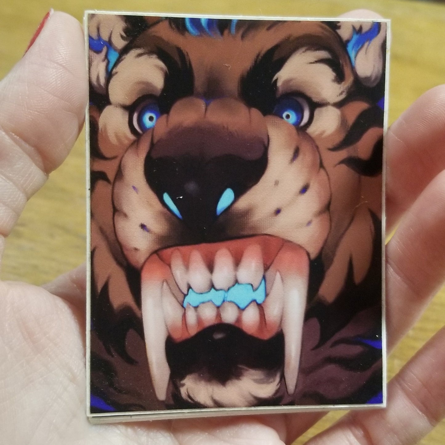 Teal w/ Fangs STICKER