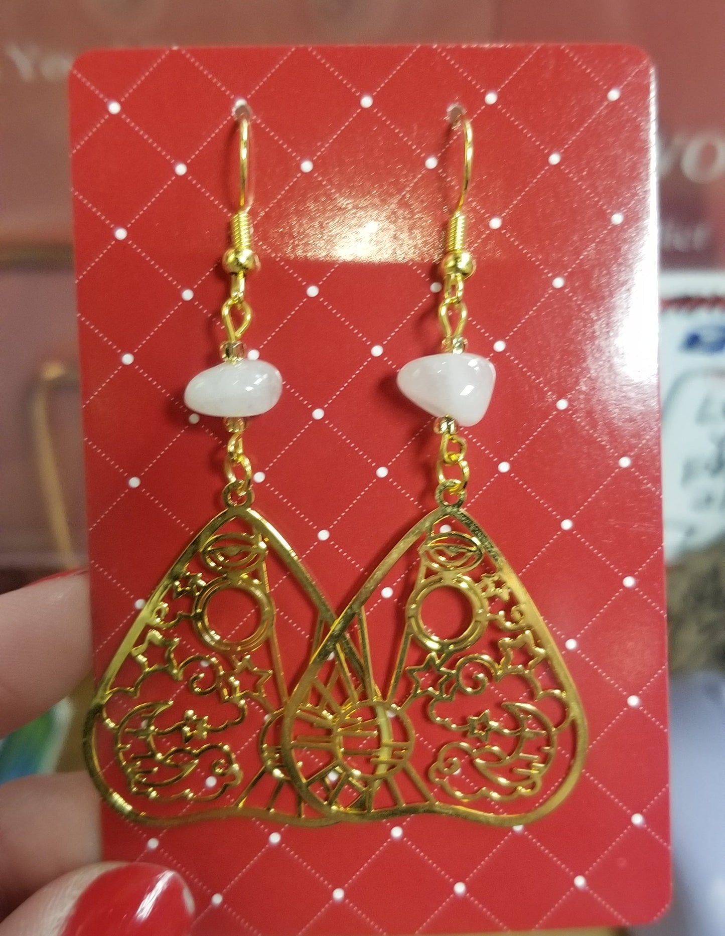 Gold Planchettes & Stones EARRINGS by Skullduggery Studio