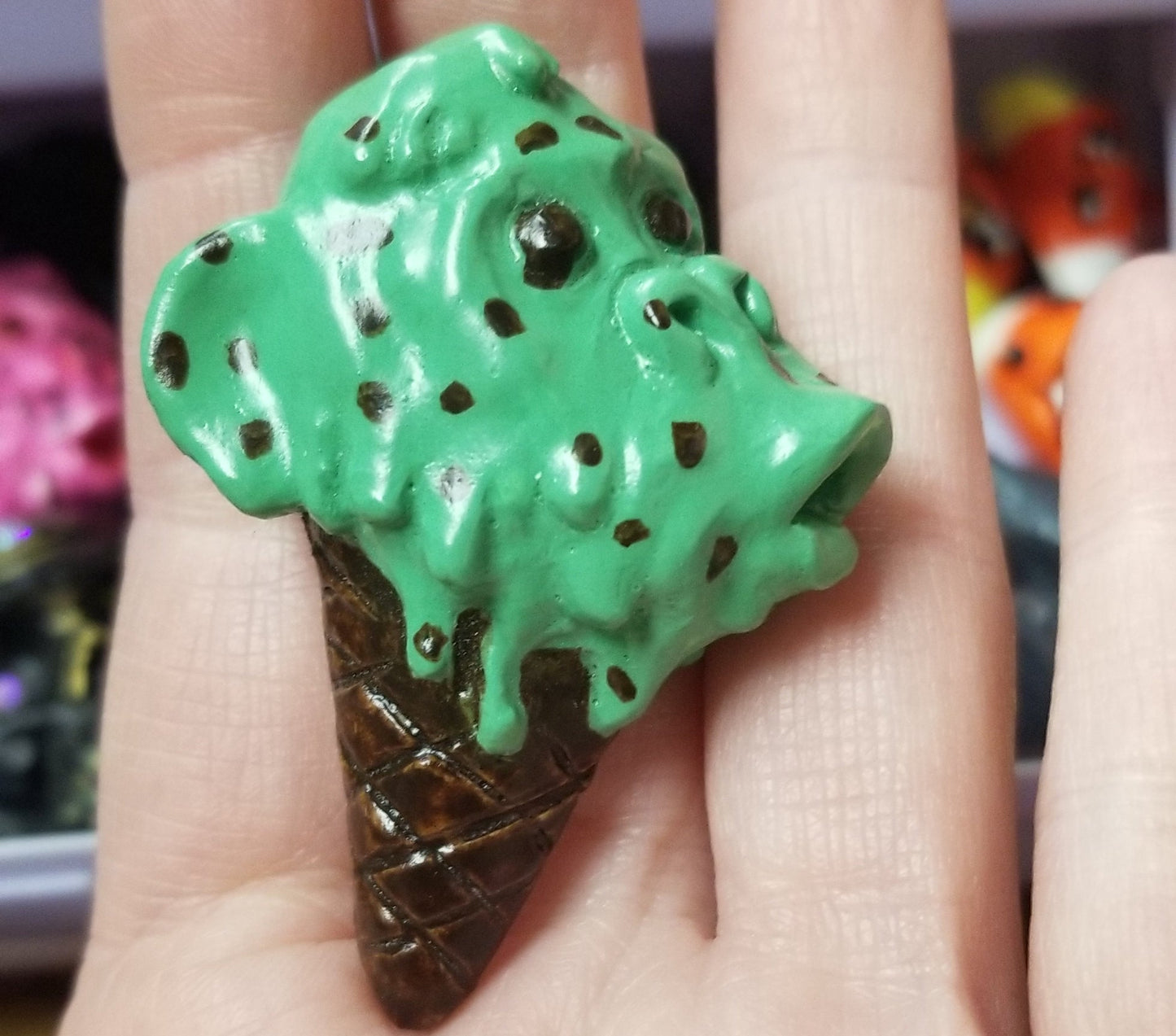 Monkey Ice Cream Cone Hand-sculpted PINS
