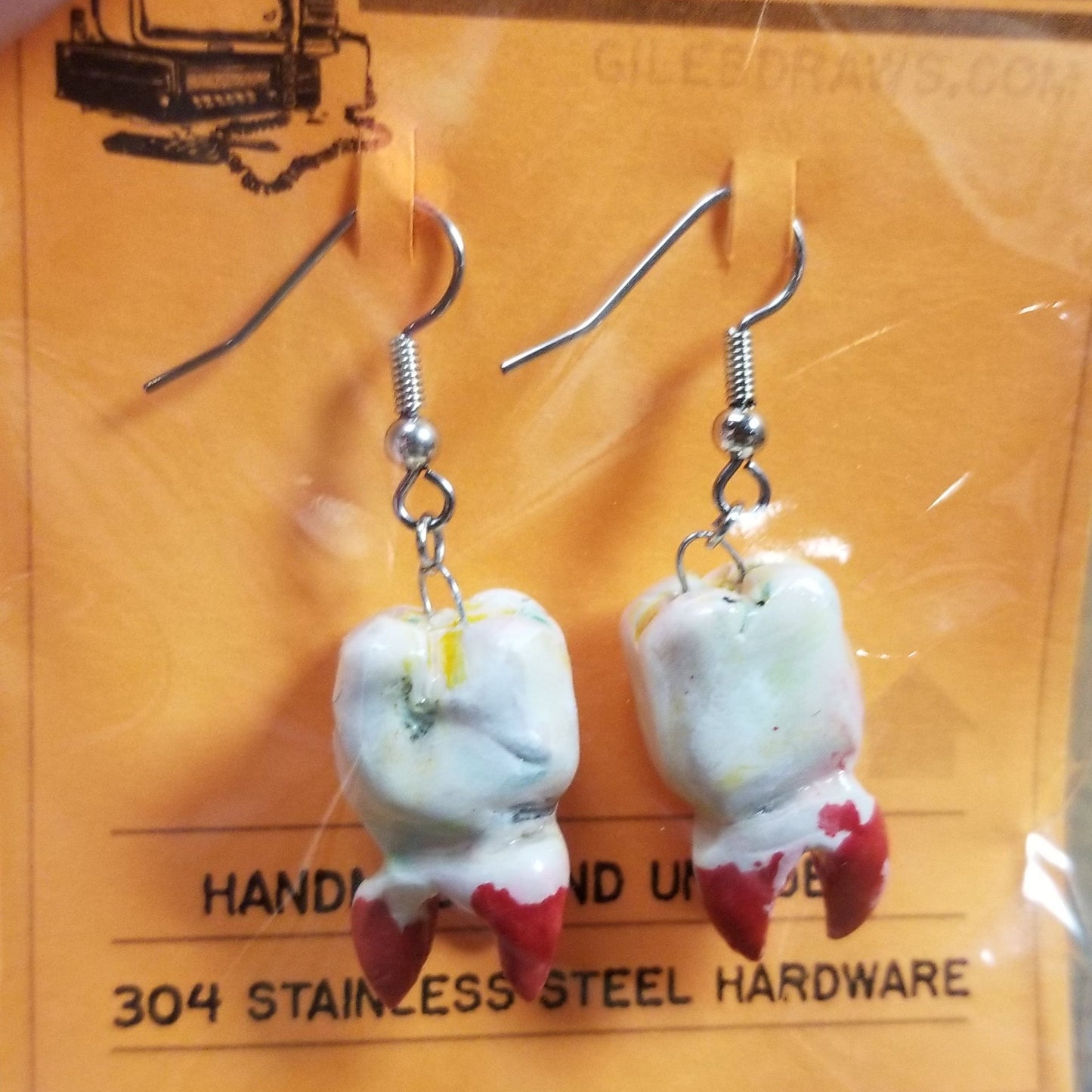 Tooth EARRINGS by Giles Crawford