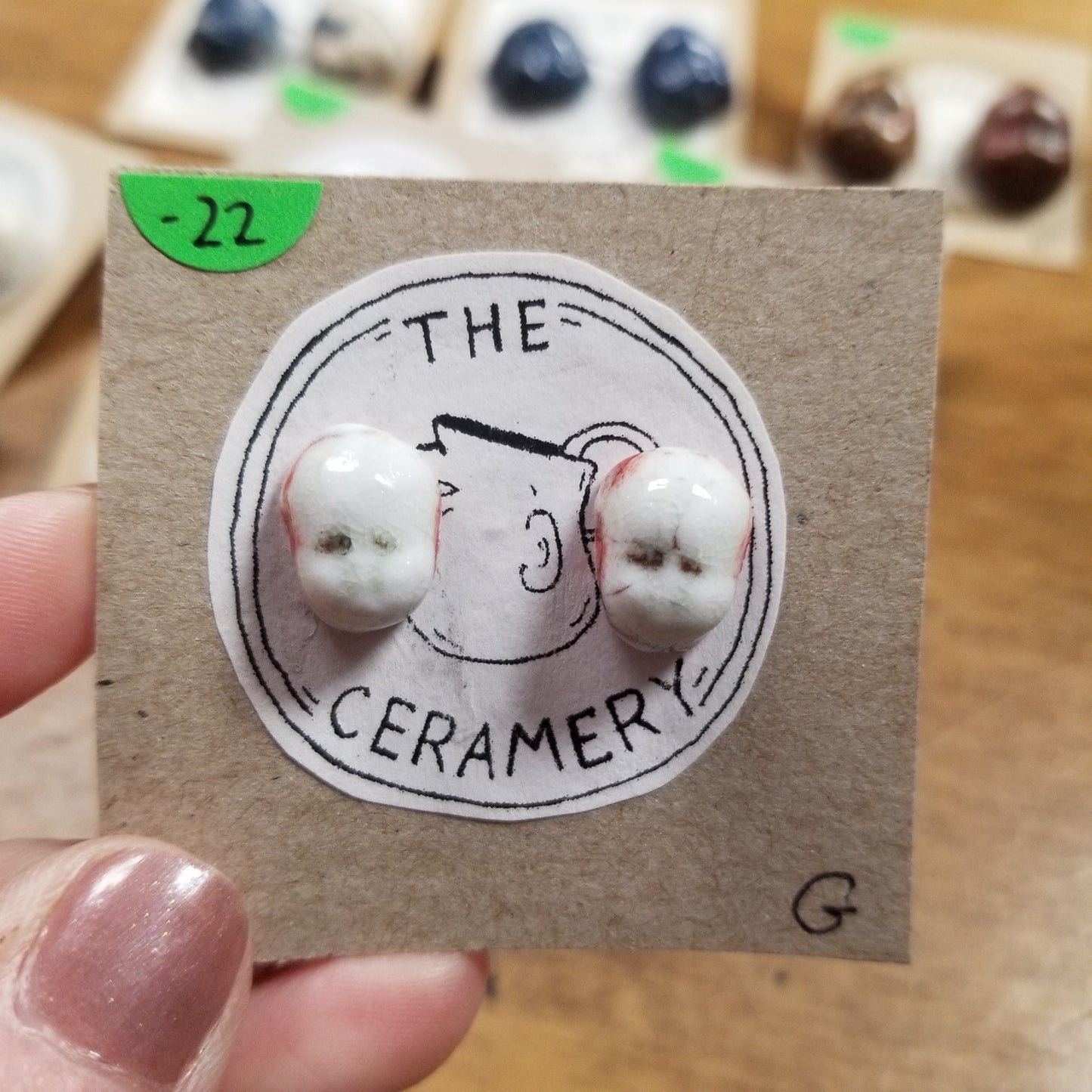 Ceramic Beeb Head EARRiNGS by The Ceramery