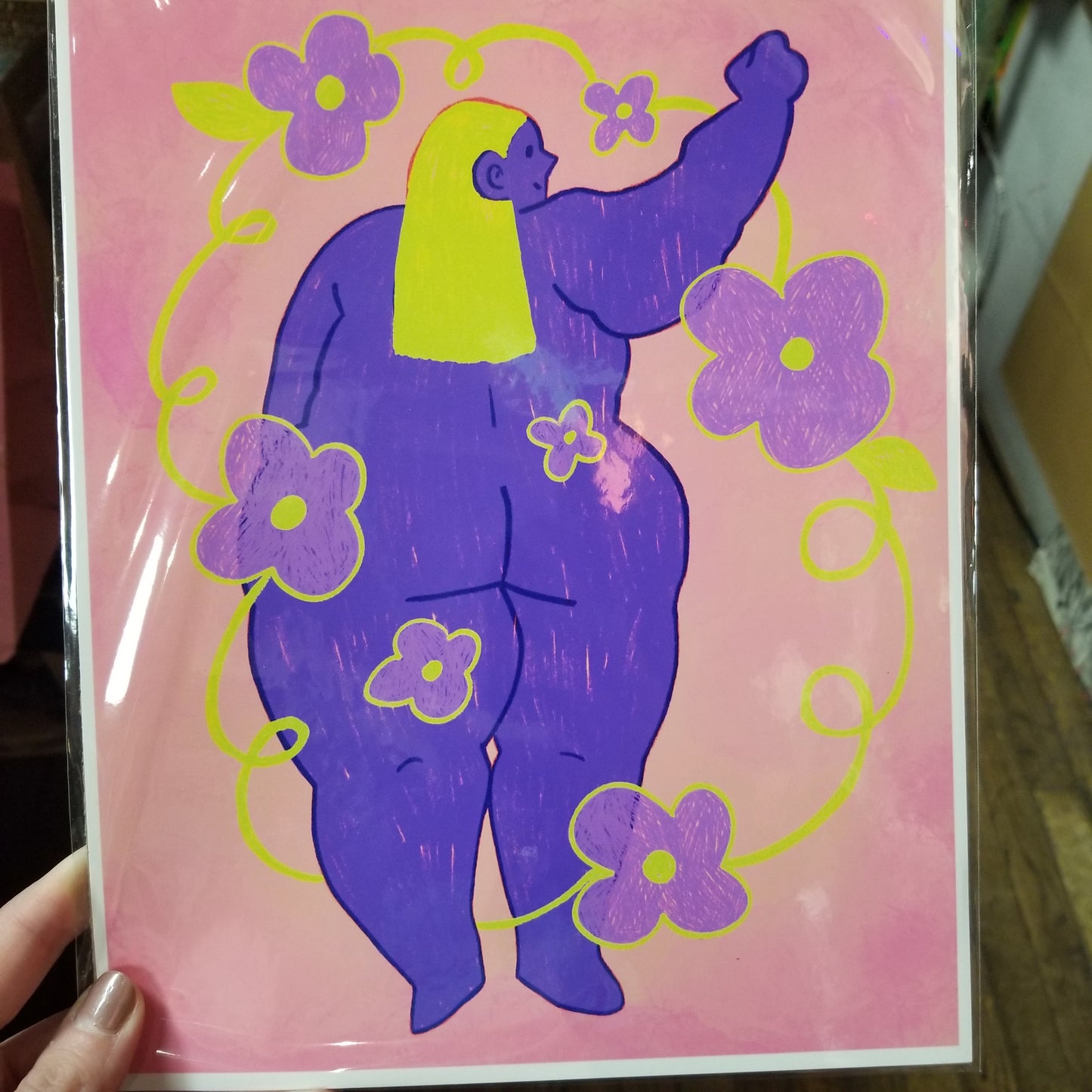 Purple Flowers PRINT by Obeillustration
