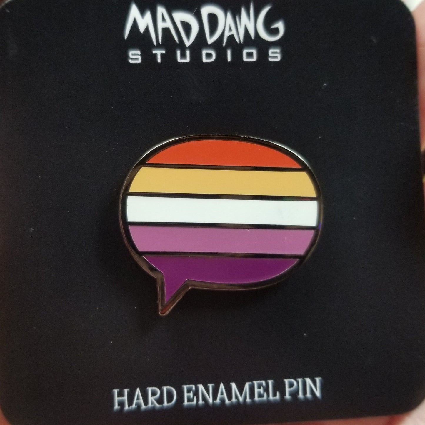 Lesbian Pride Flag Speech Bubble ENAMEL PIN