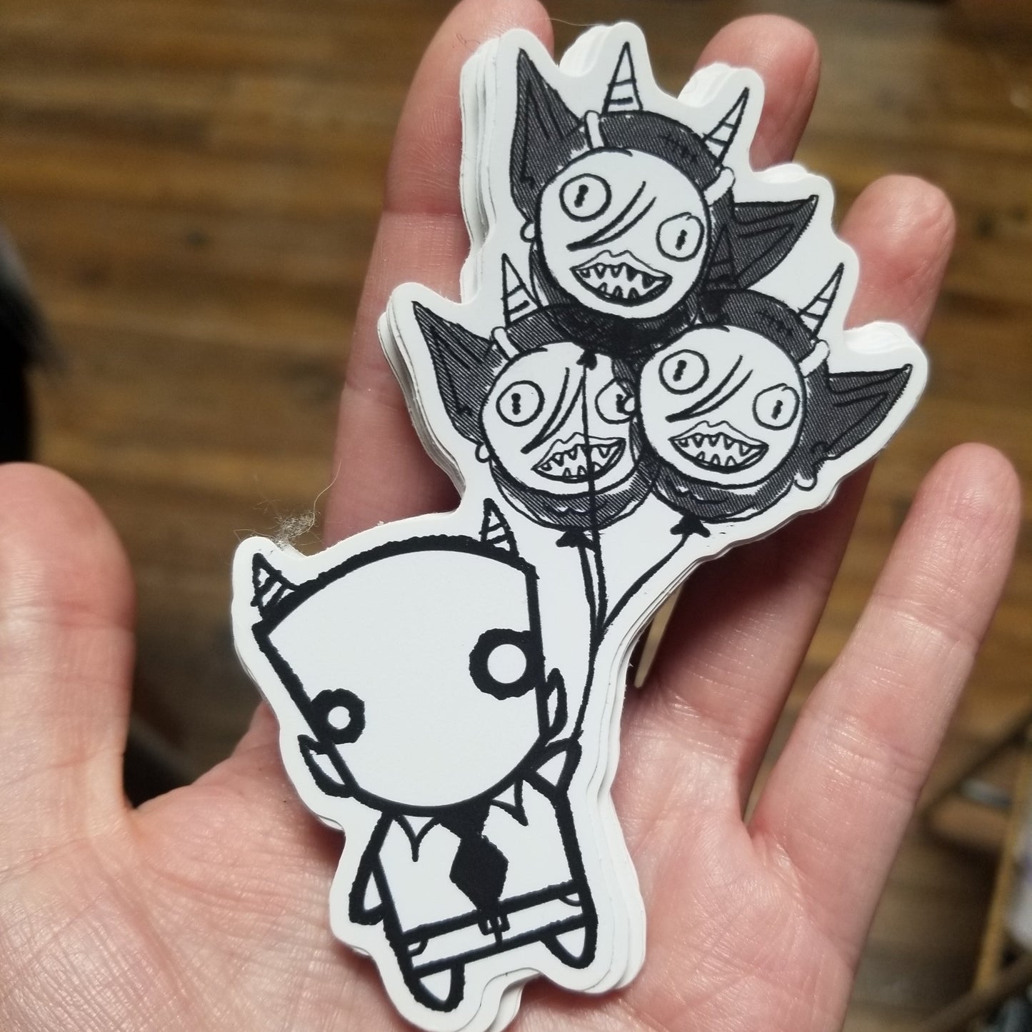 Black and White Goblin Balloons STiCKER by Gloopy Goblin