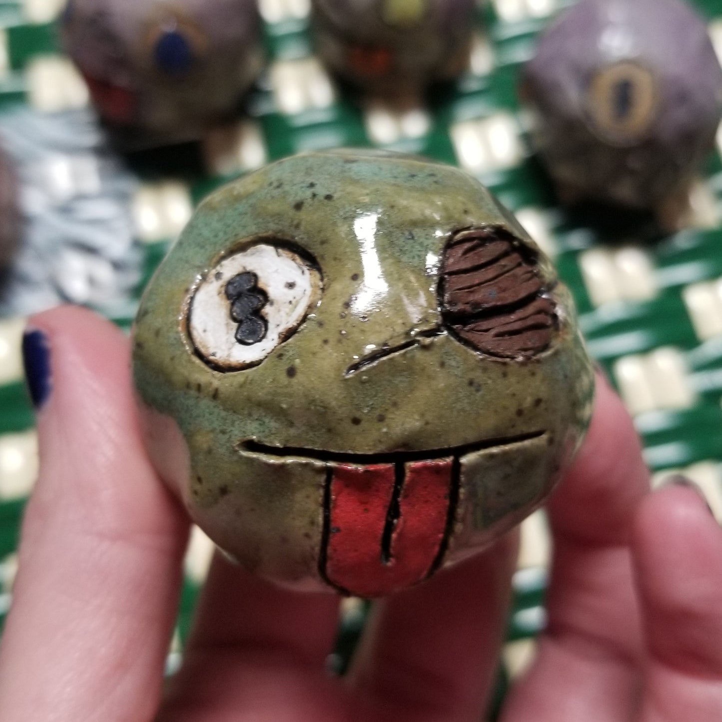 Small Ceramic Face Sculpture by Gloopy Goblin
