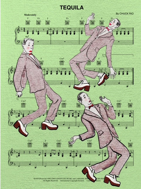 Tequila Sheet Music PRiNT by Jim Smith