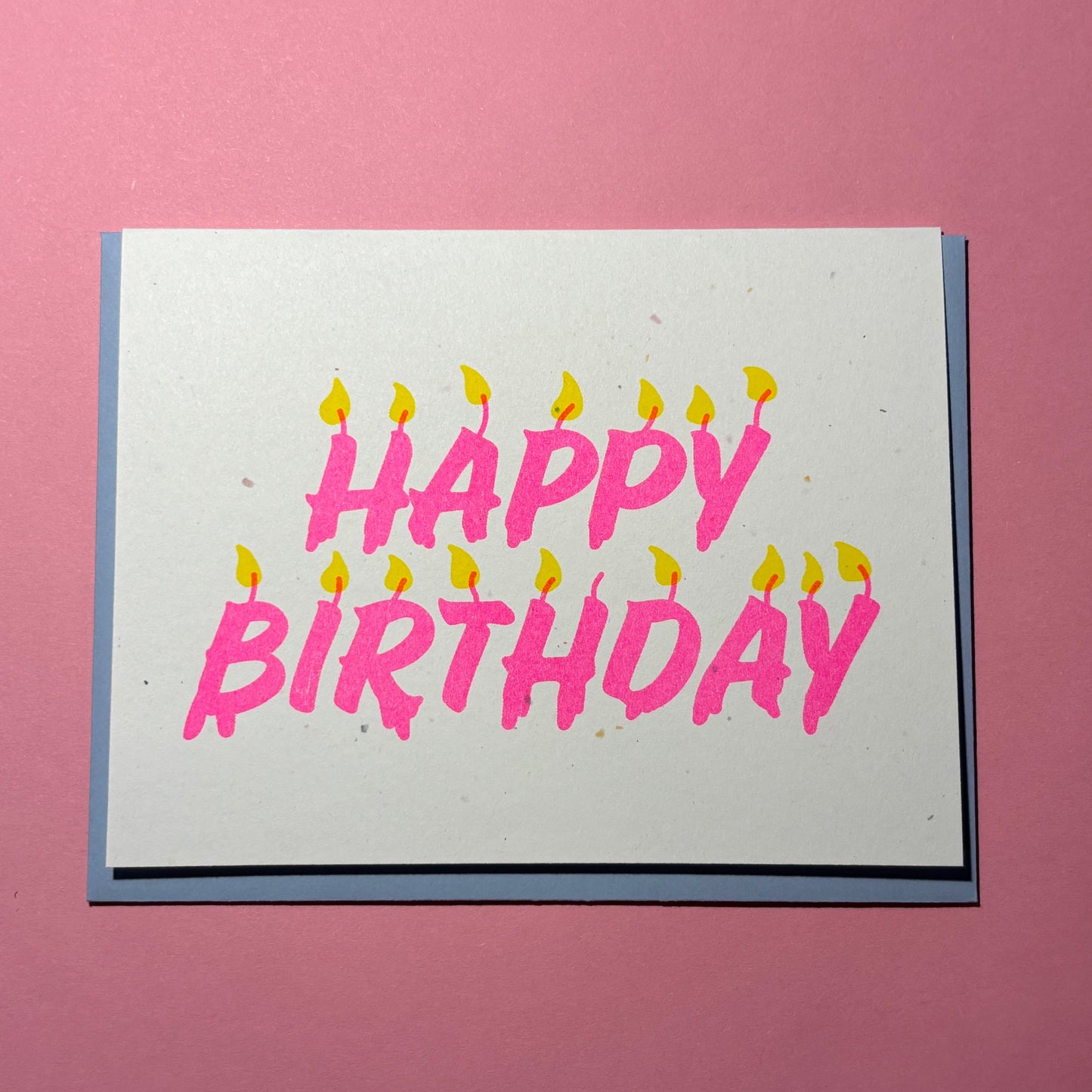 Happy Birthday Candles GREETiNG CARD Riso Print