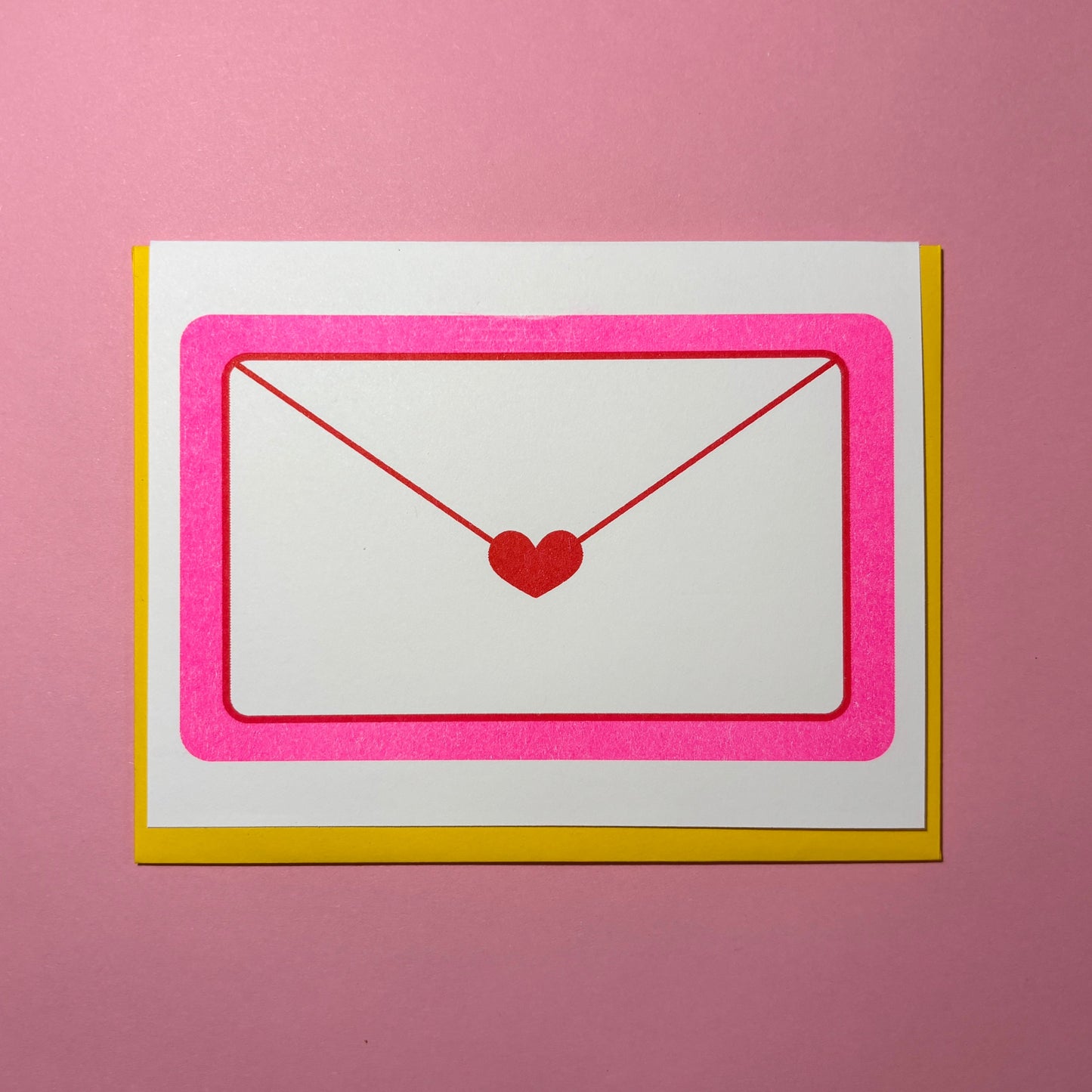 Heart Envelope Riso Print GREETING CARD