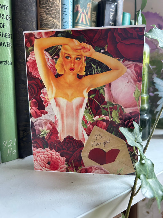P.S. I Love You Pinup GREETING CARD