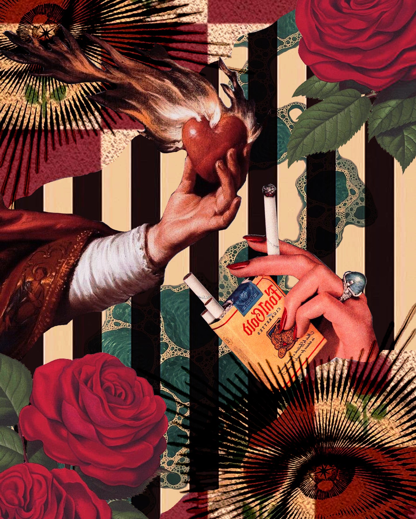 Burning Heart Collage PRINT