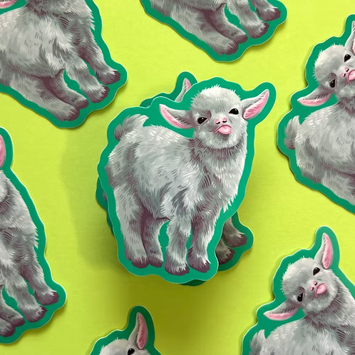White Goat STICKER
