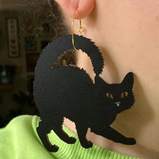 Large Black Cat EARRINGS