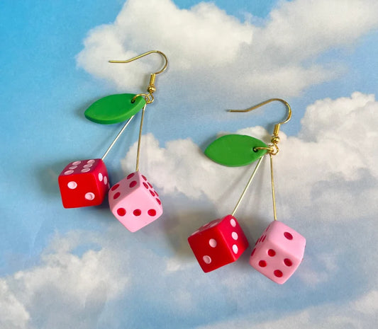 Cherry Dice EARRINGS by Gay Clay