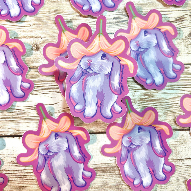 Flower Bun STICKER by @SophieMargotArt
