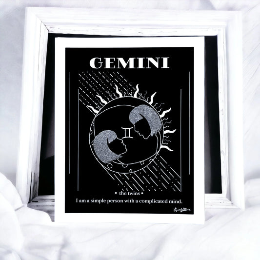 Gemini Zodiac PRiNT by Solo Souls