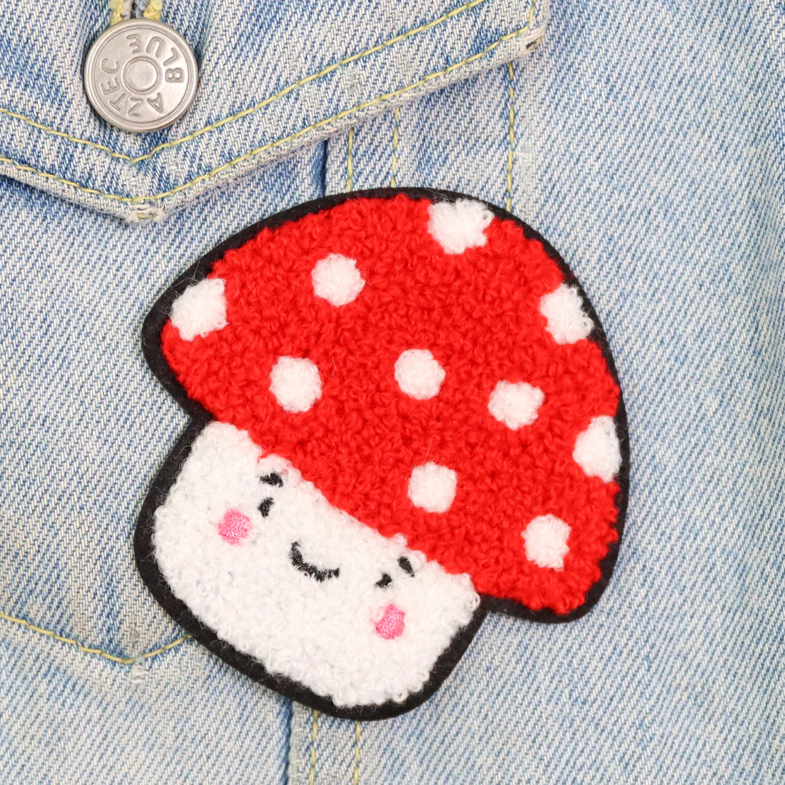 Cute Mushroom Chenille Iron-on PATCH by fluffmallow